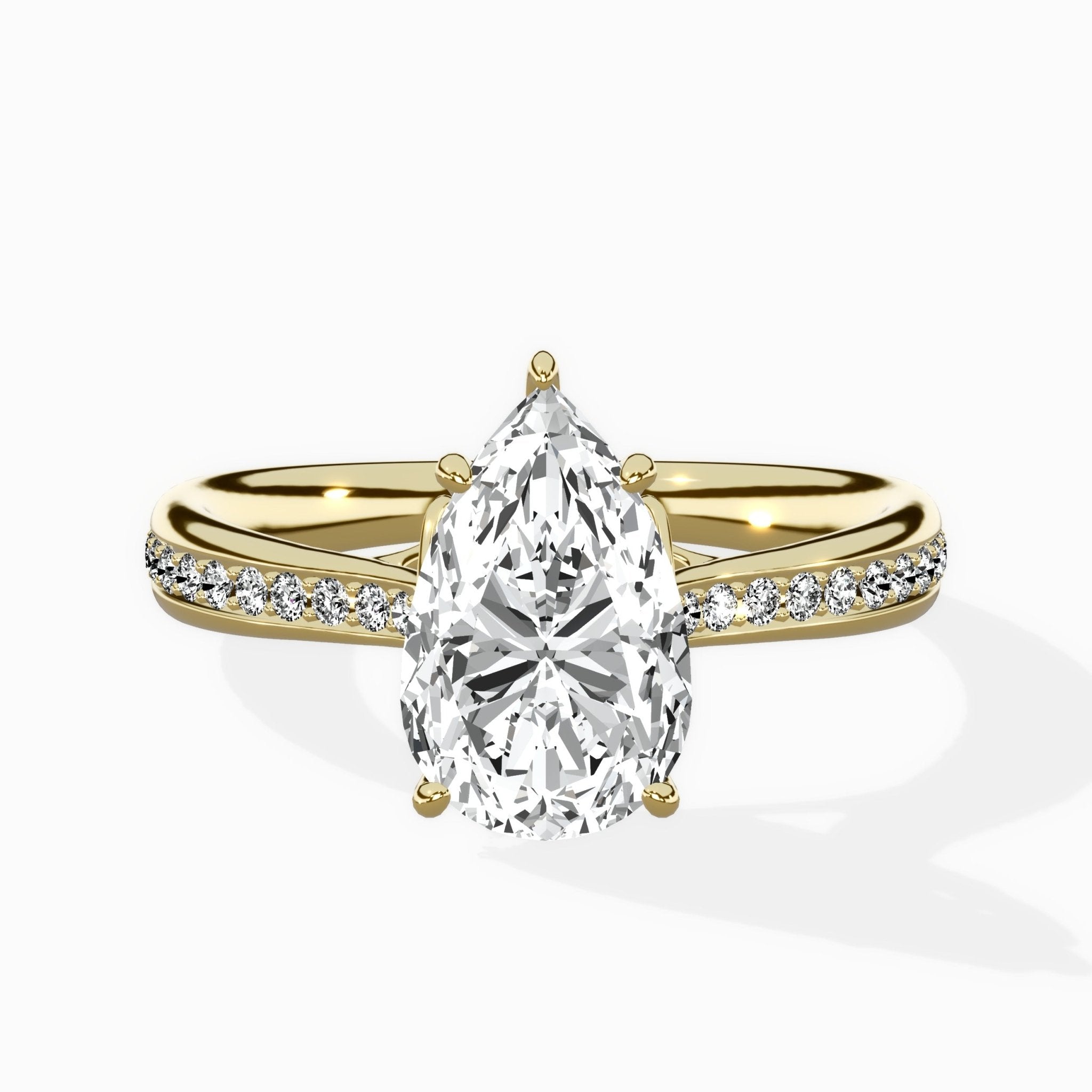 Hidden Halo Pave Solitaire Ring Engagement Ring - The Better Diamonds