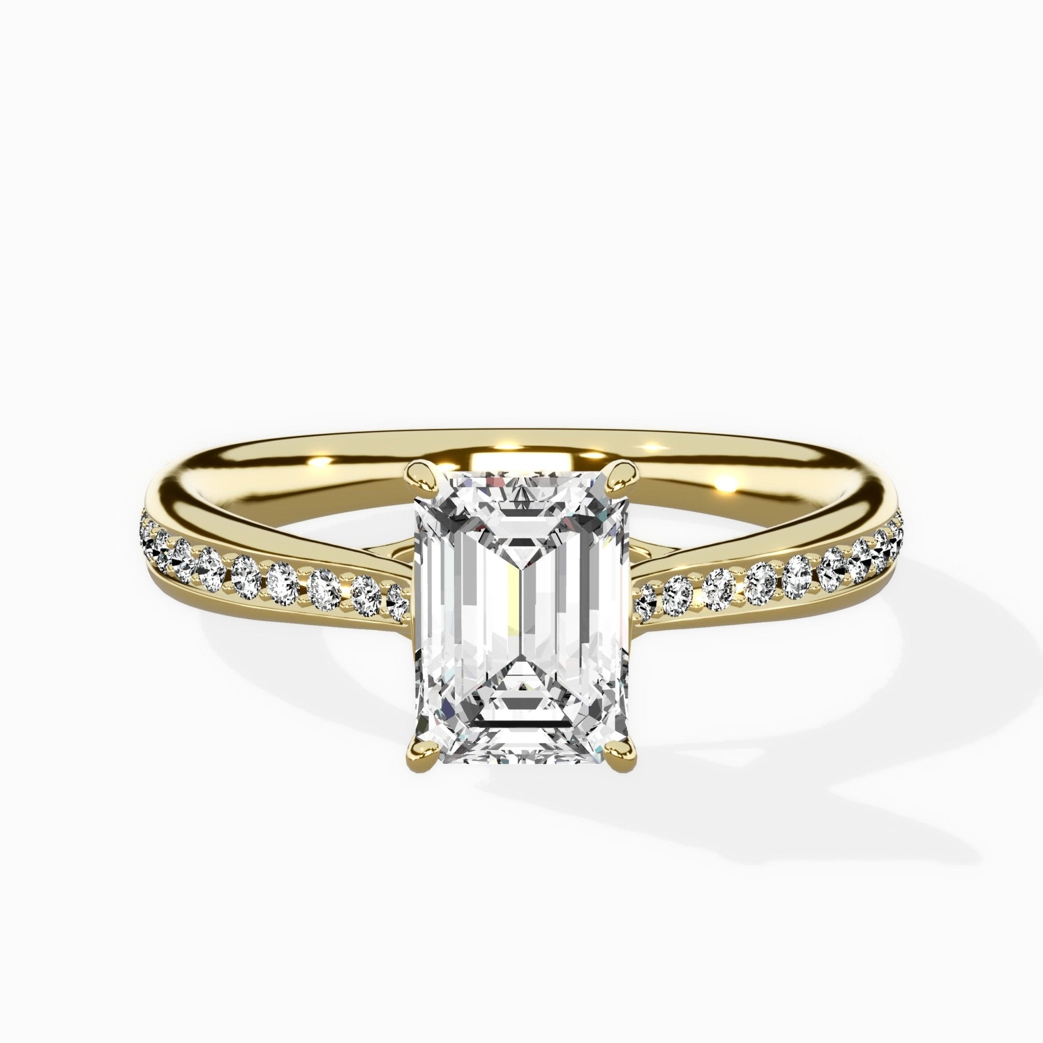 Hidden Halo Pave Solitaire Ring Engagement Ring - The Better Diamonds