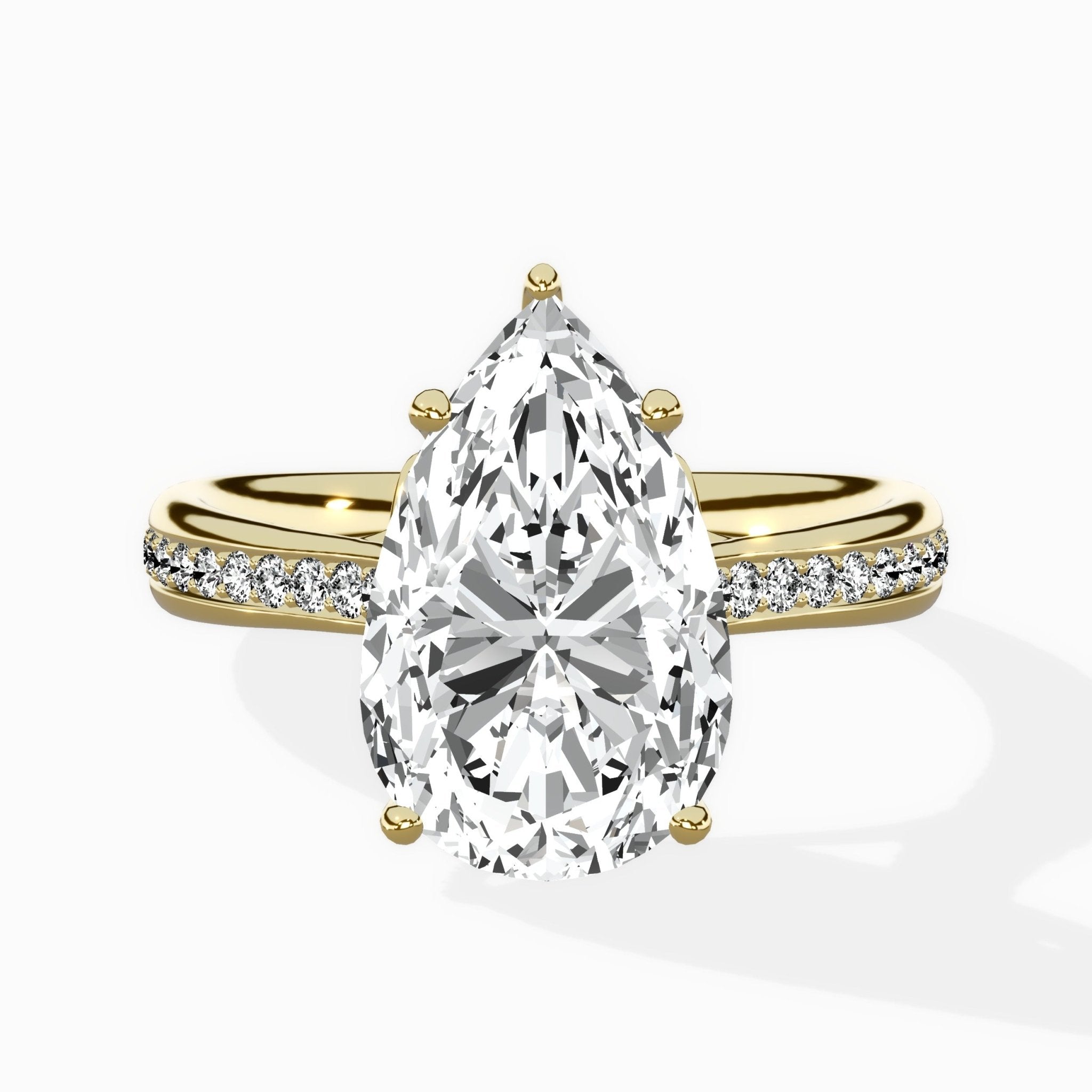 Hidden Halo Pave Solitaire Ring Engagement Ring - The Better Diamonds