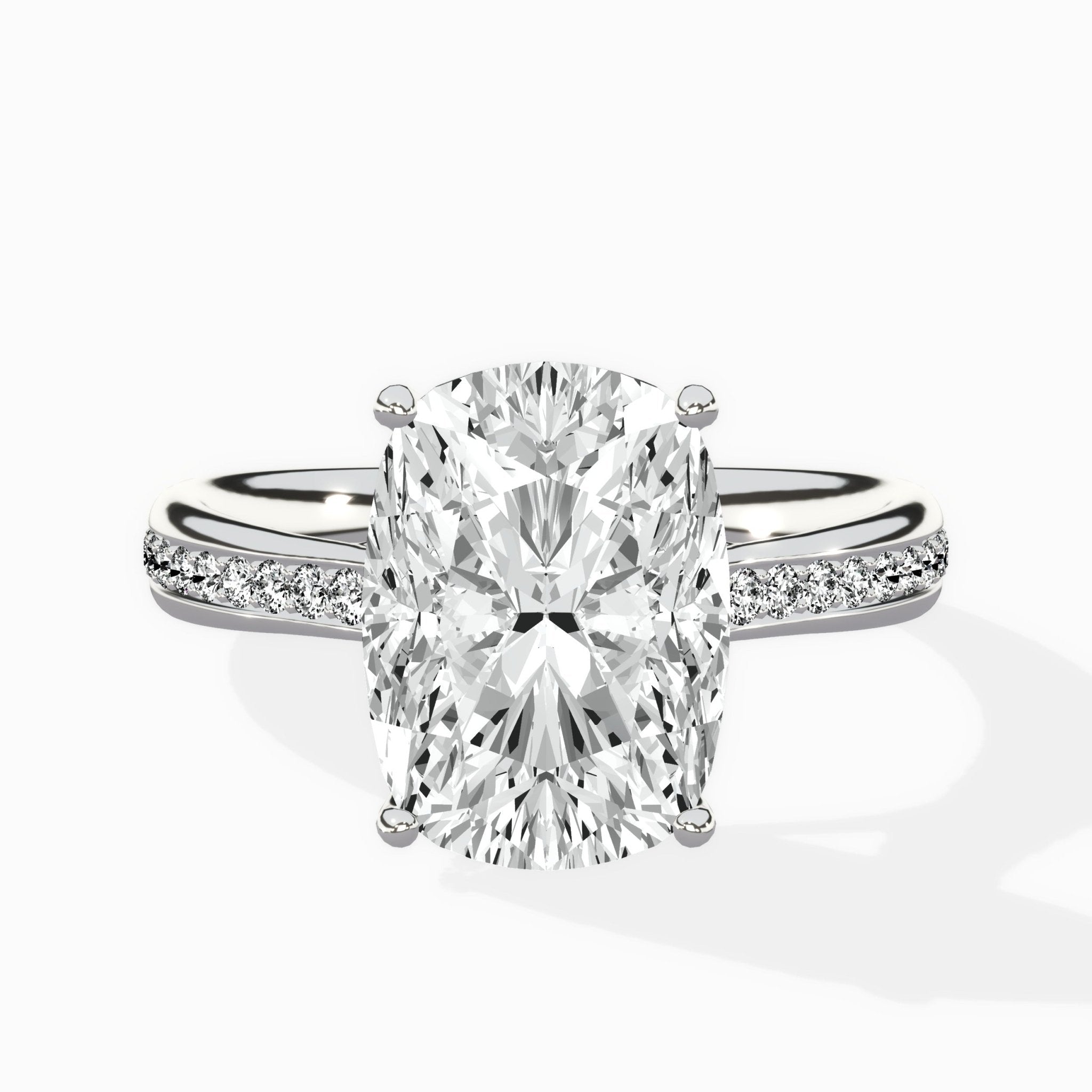 Hidden Halo Pave Solitaire Ring Engagement Ring - The Better Diamonds