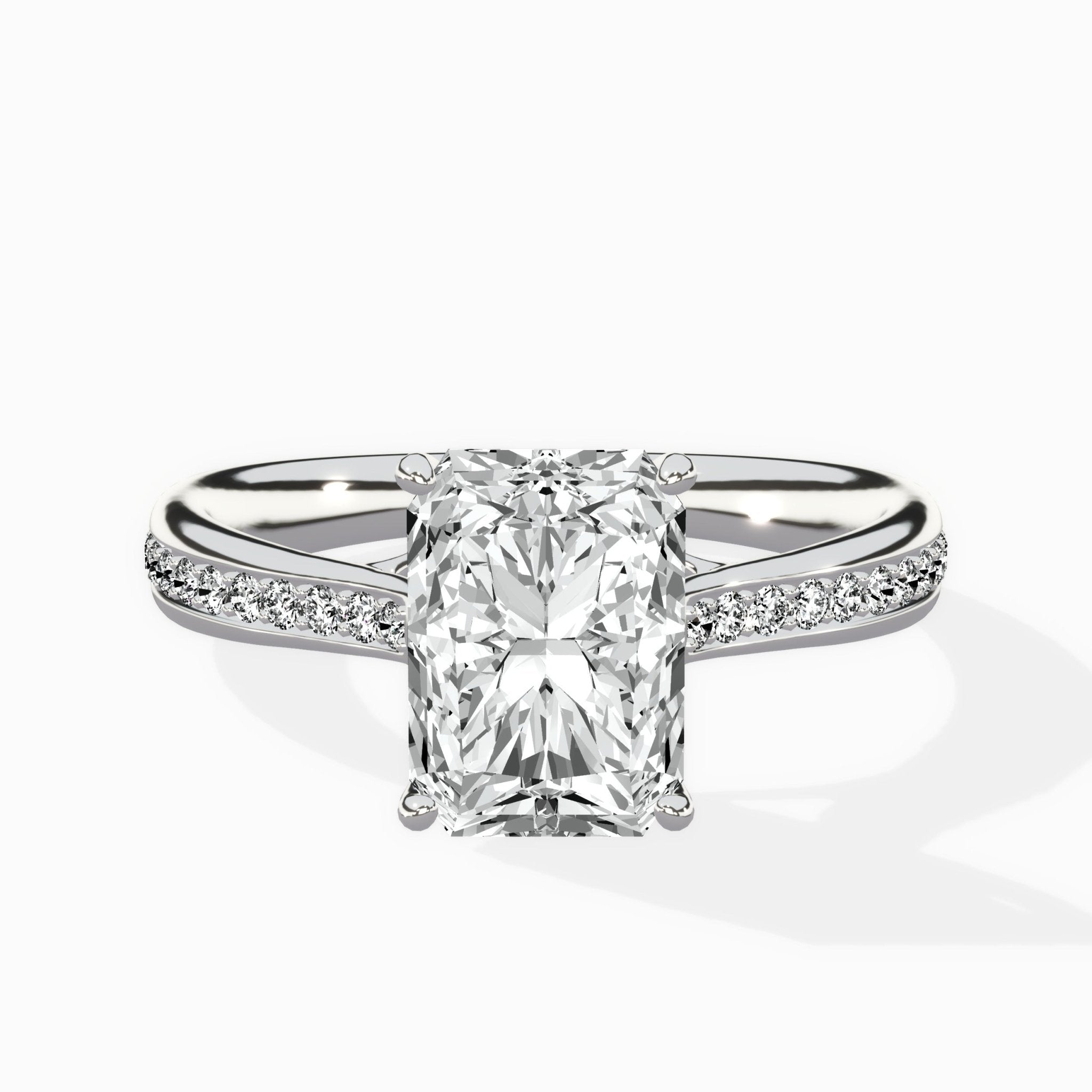 Hidden Halo Pave Solitaire Ring Engagement Ring - The Better Diamonds