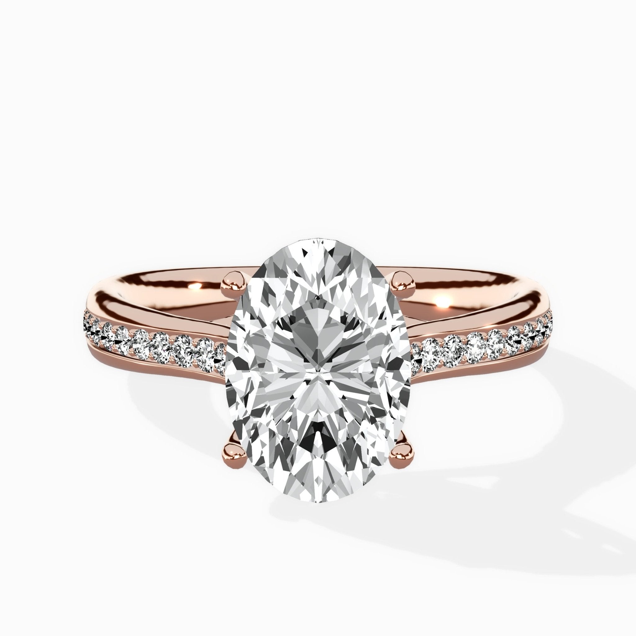 Hidden Halo Pave Solitaire Ring Engagement Ring - The Better Diamonds