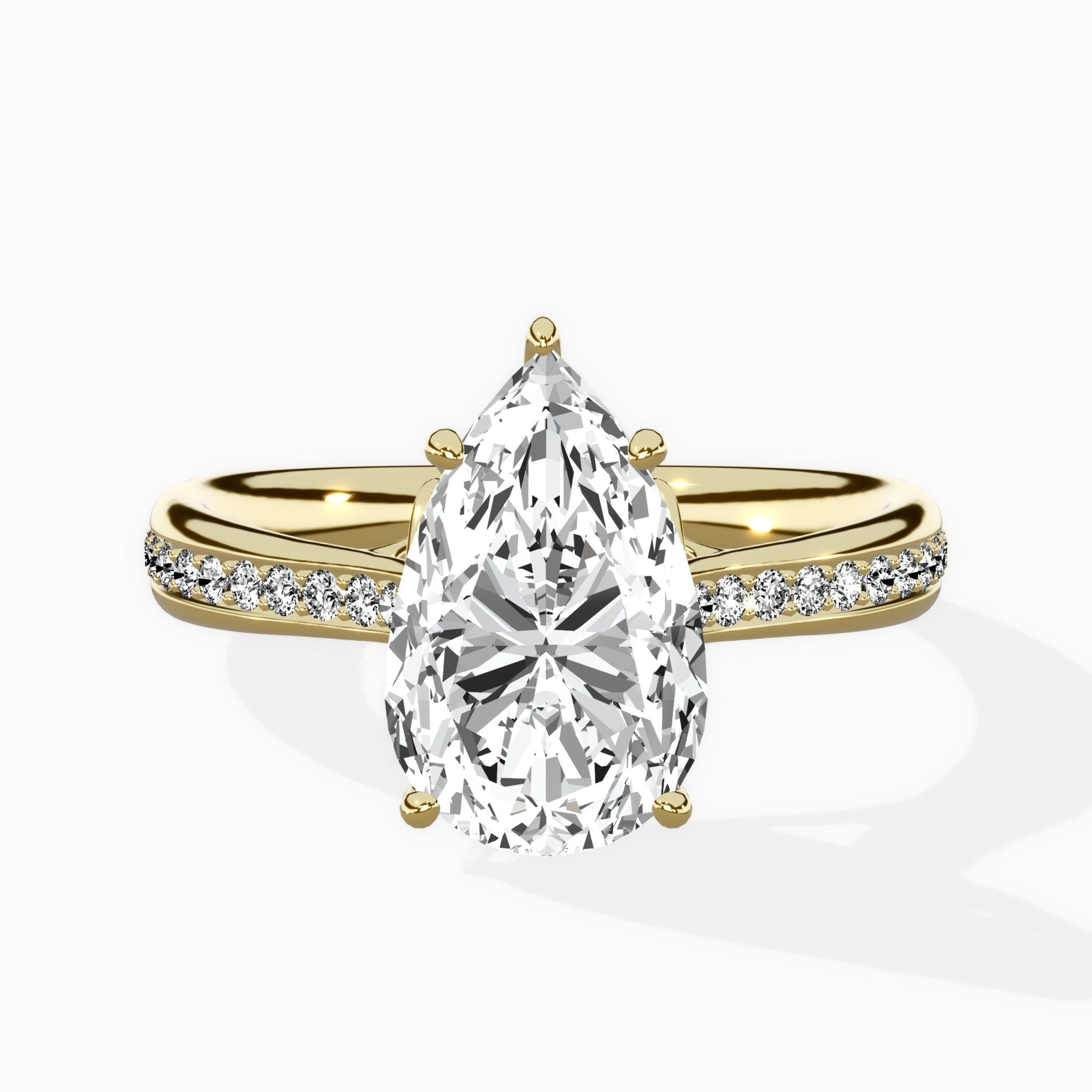 Hidden Halo Pave Solitaire Ring Engagement Ring - The Better Diamonds