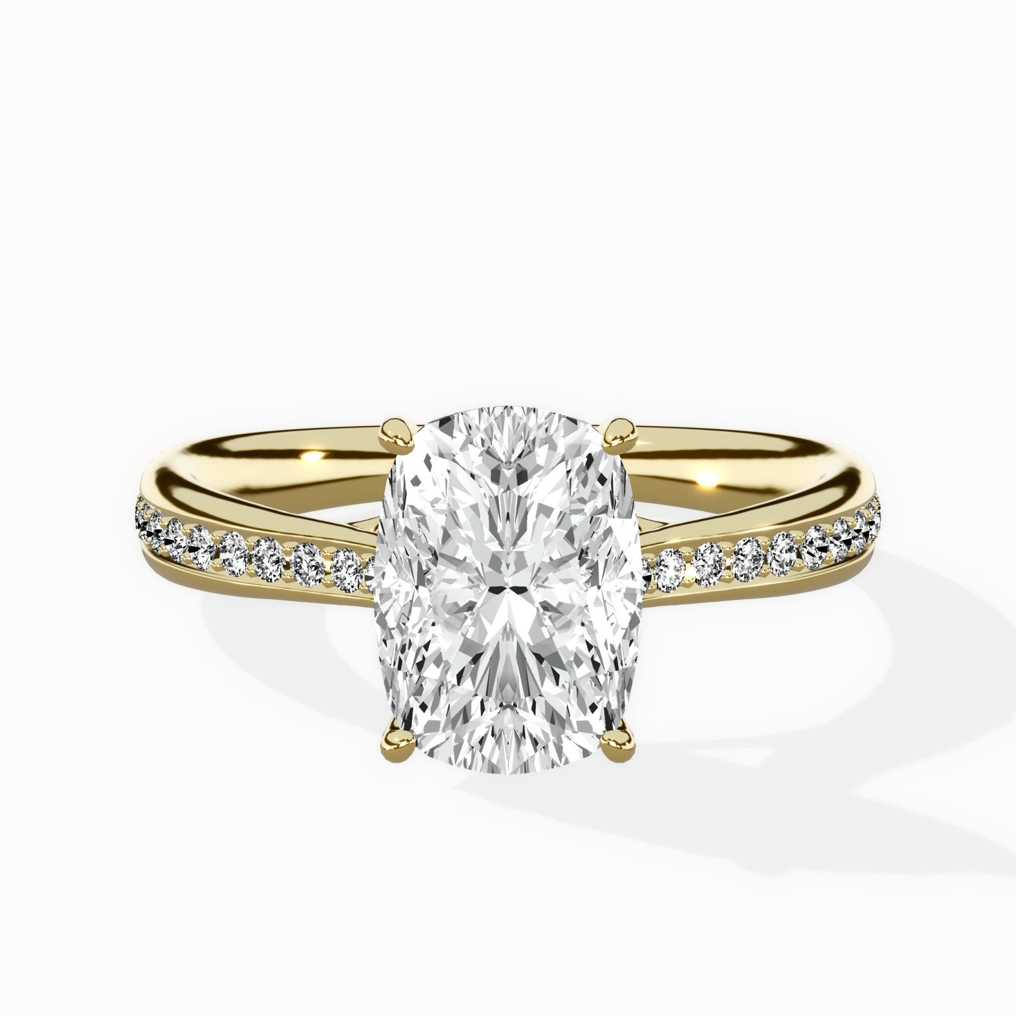 Hidden Halo Pave Solitaire Ring Engagement Ring - The Better Diamonds