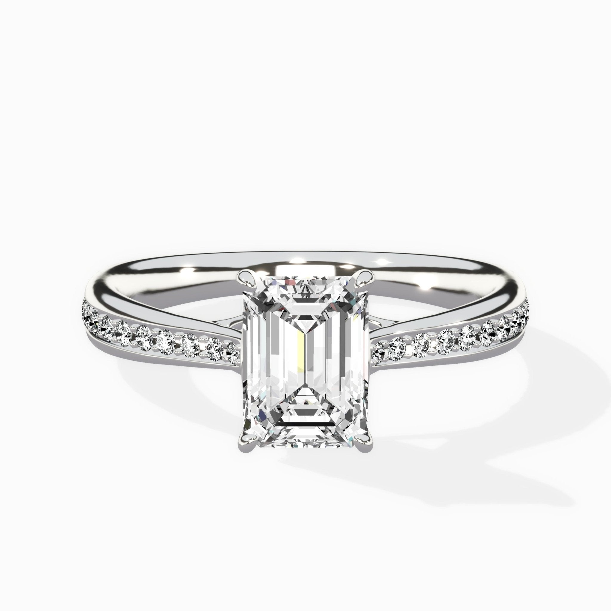 Hidden Halo Pave Solitaire Ring Engagement Ring - The Better Diamonds