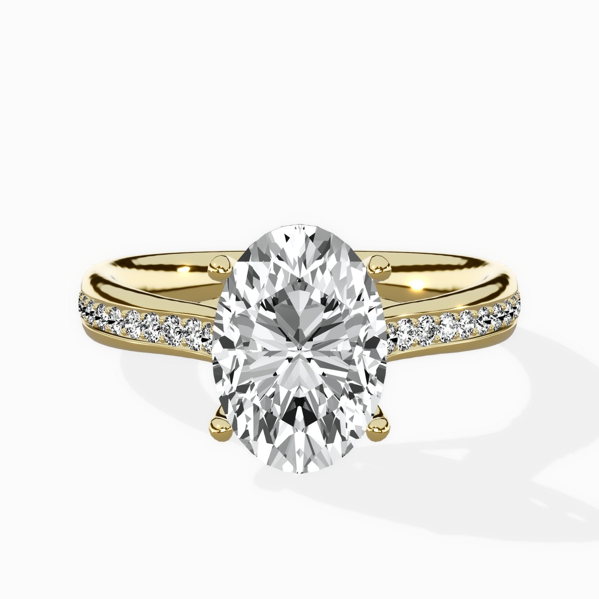Hidden Halo Pave Solitaire Ring Engagement Ring - The Better Diamonds