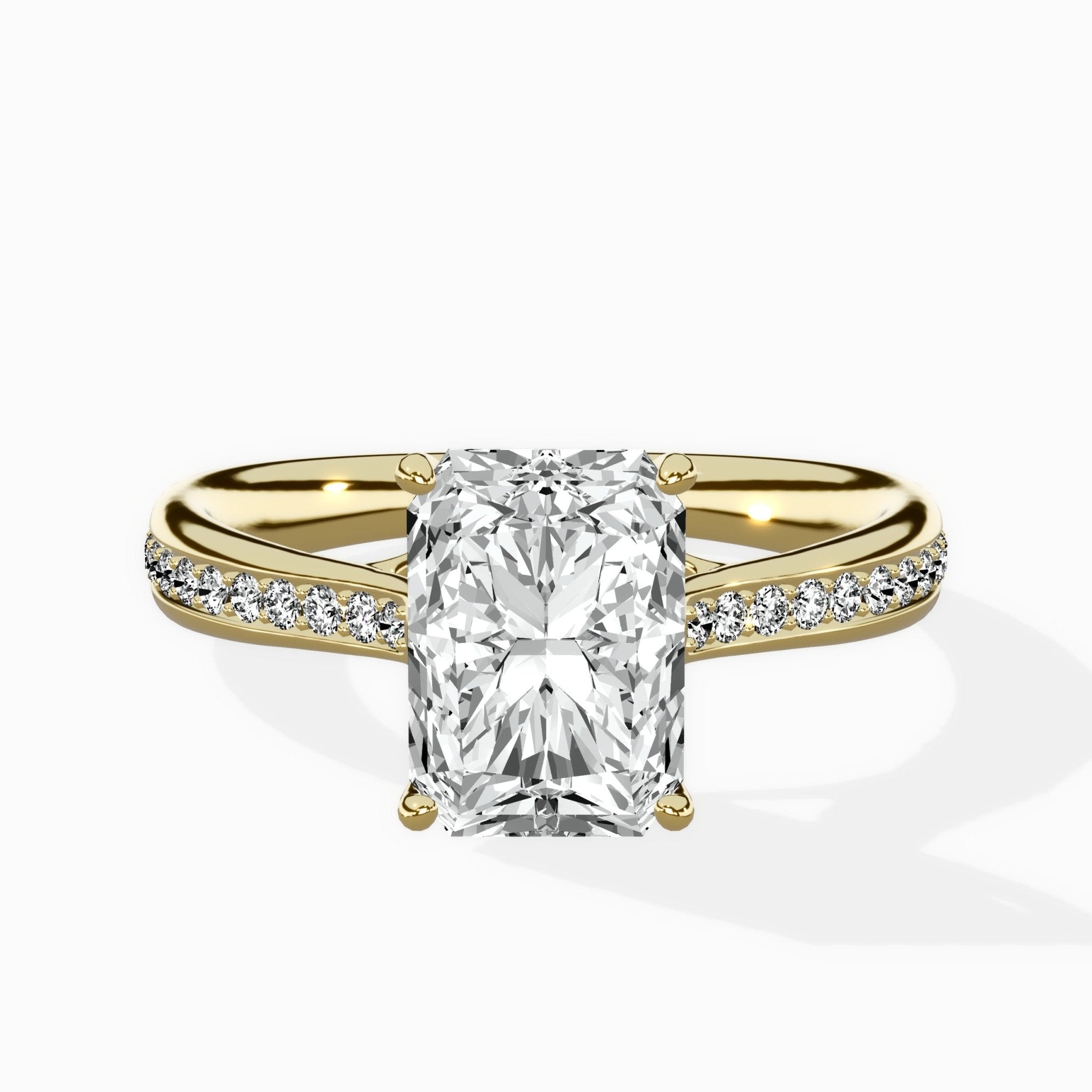 Hidden Halo Pave Solitaire Ring Engagement Ring - The Better Diamonds