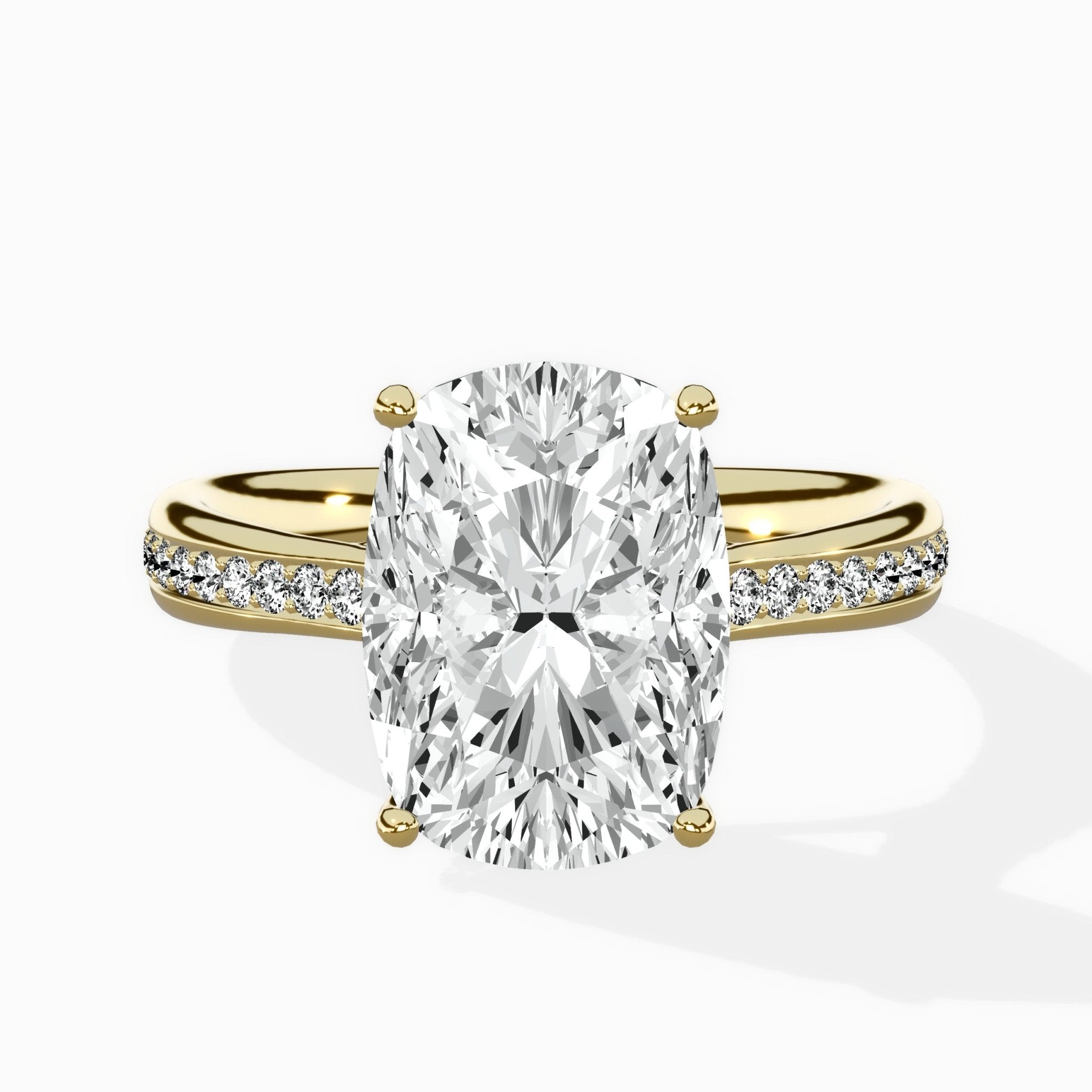 Hidden Halo Pave Solitaire Ring Engagement Ring - The Better Diamonds
