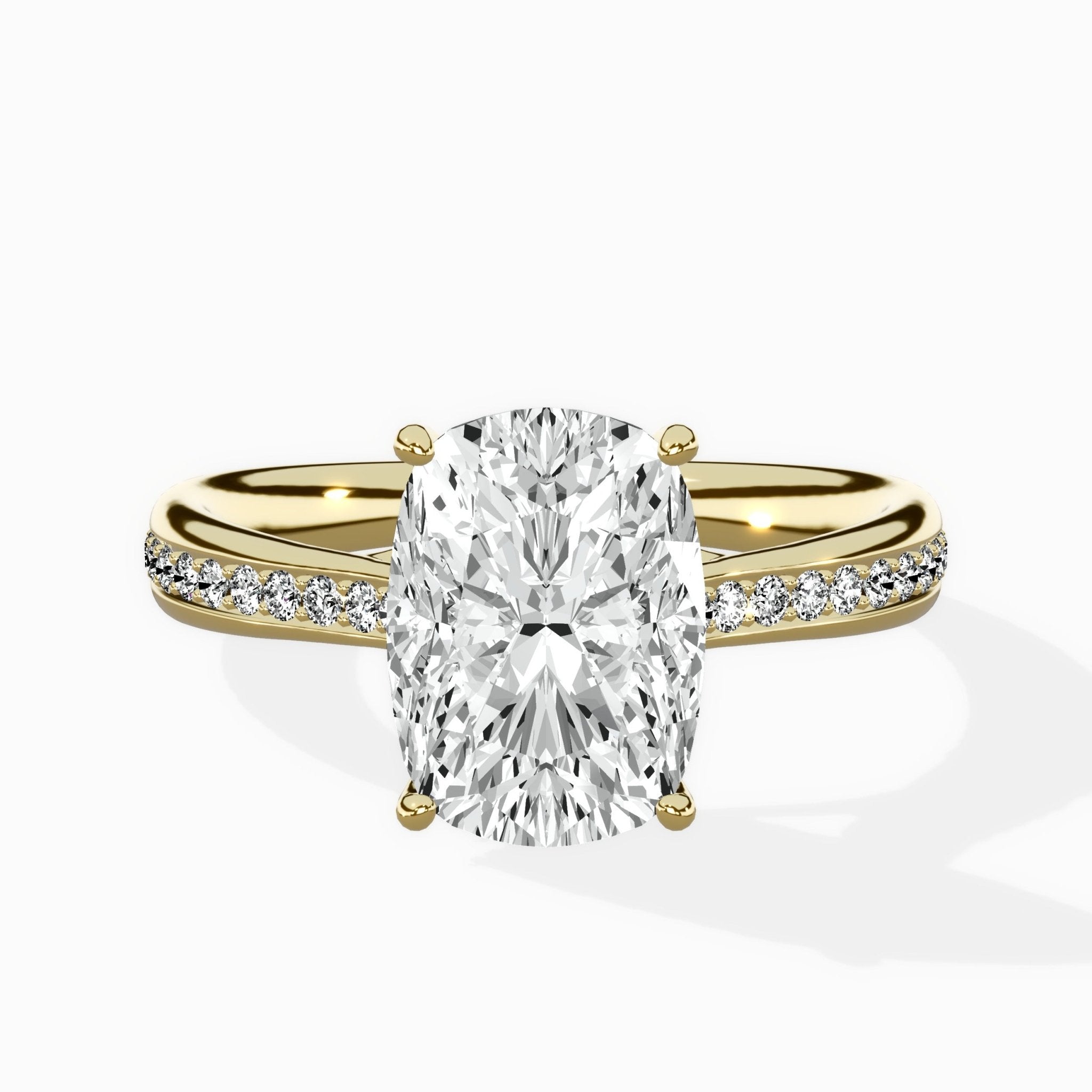 Hidden Halo Pave Solitaire Ring Engagement Ring - The Better Diamonds