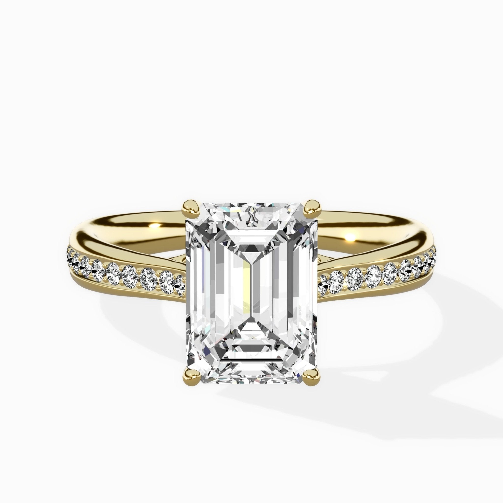Hidden Halo Pave Solitaire Ring Engagement Ring - The Better Diamonds