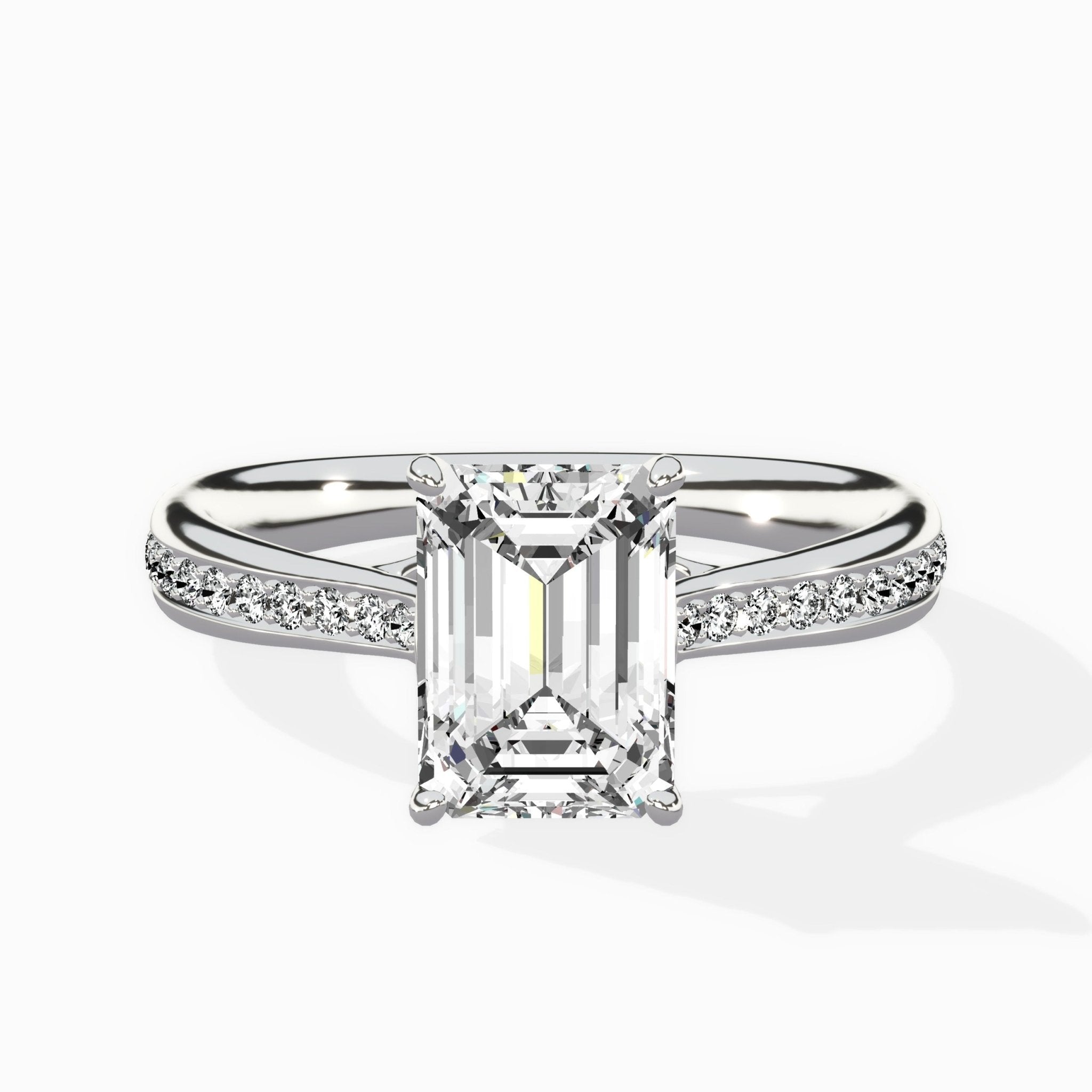 Hidden Halo Pave Solitaire Ring Engagement Ring - The Better Diamonds