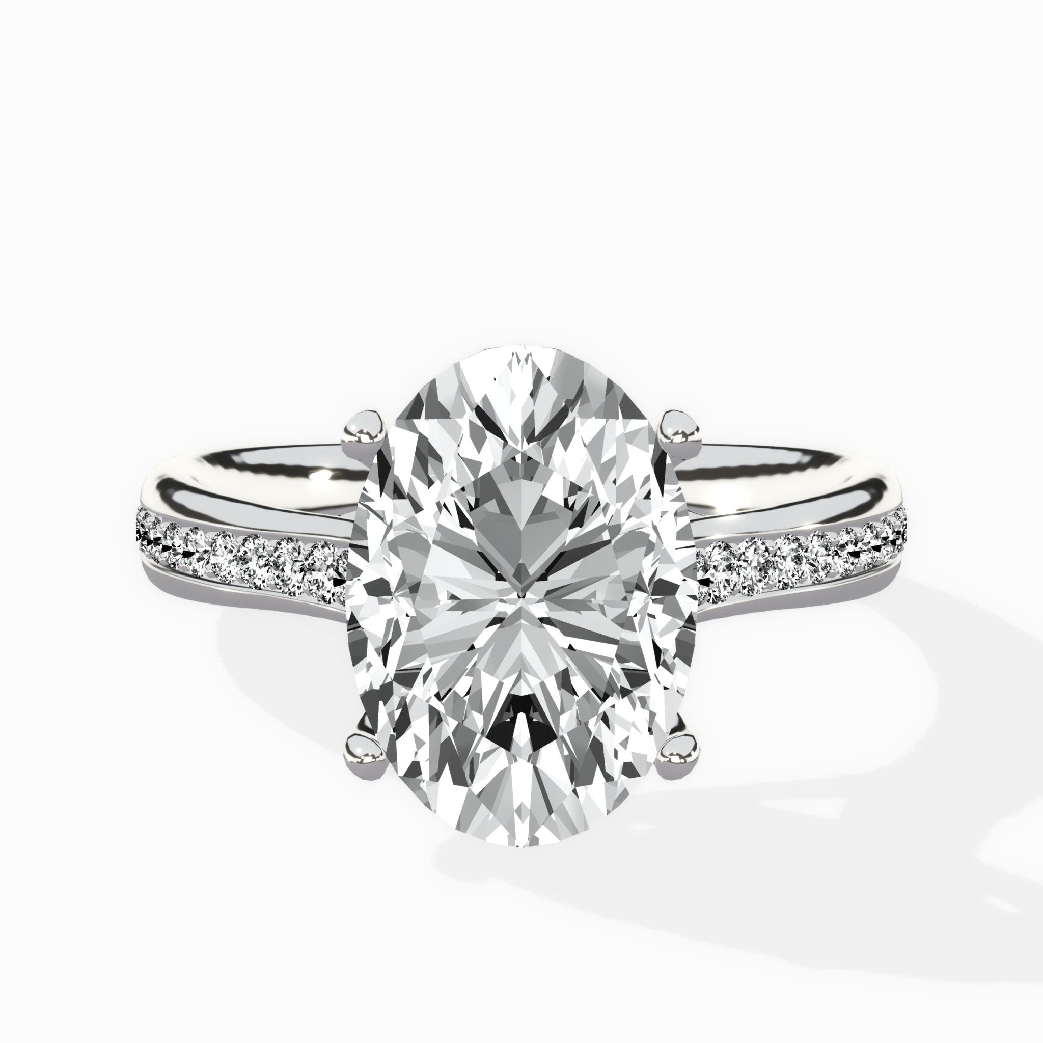 Hidden Halo Pave Solitaire Ring Engagement Ring - The Better Diamonds