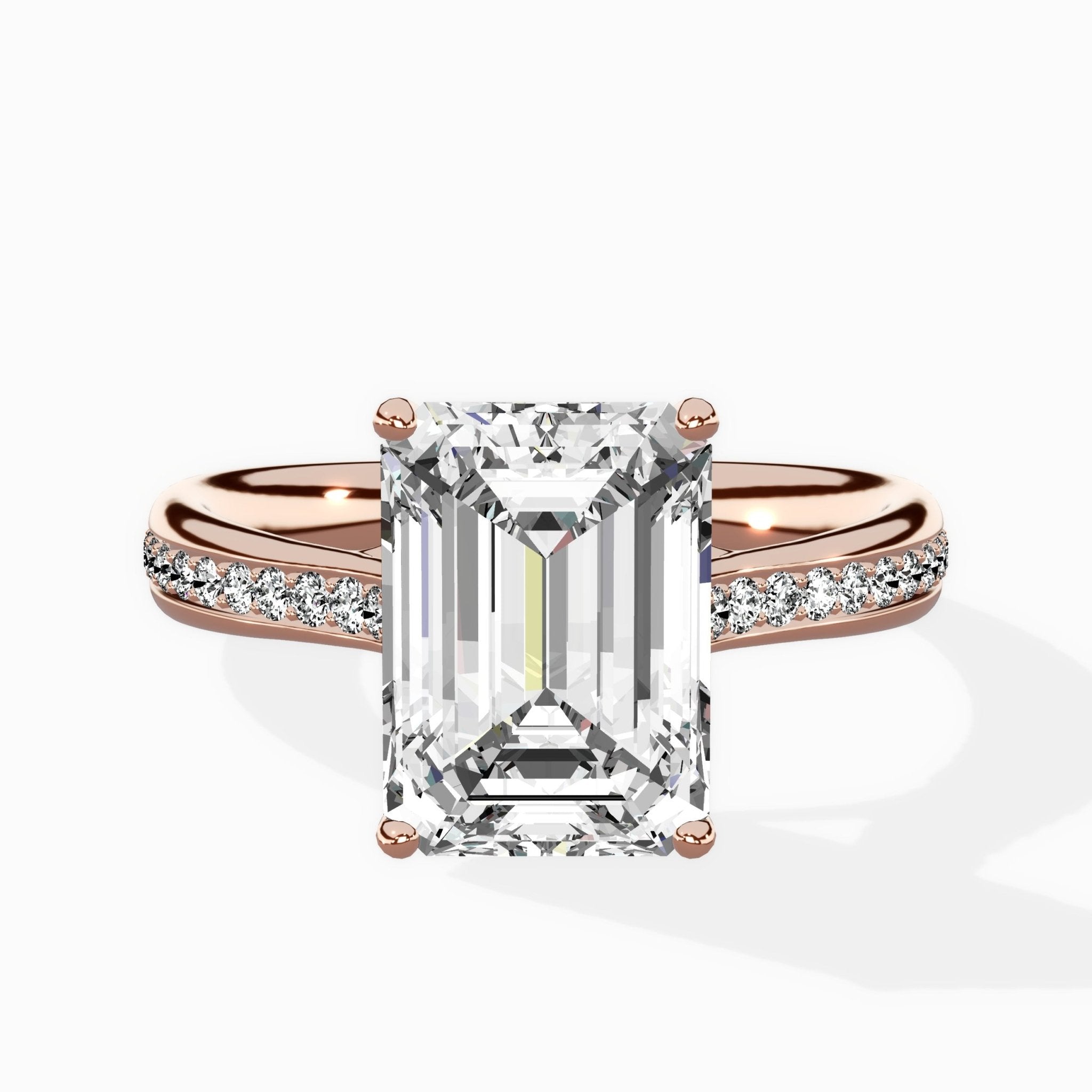 Hidden Halo Pave Solitaire Ring Engagement Ring - The Better Diamonds