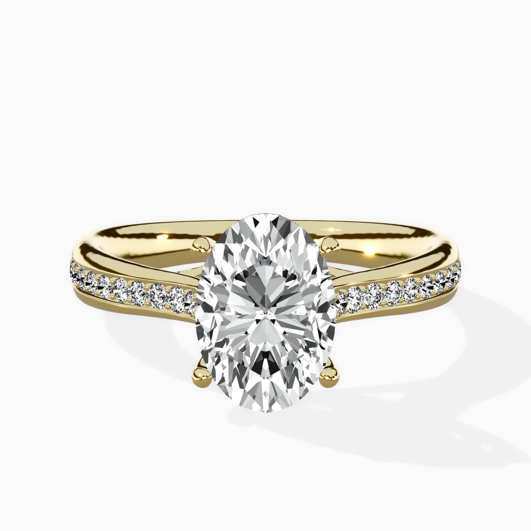 Hidden Halo Pave Solitaire Ring Engagement Ring - The Better Diamonds