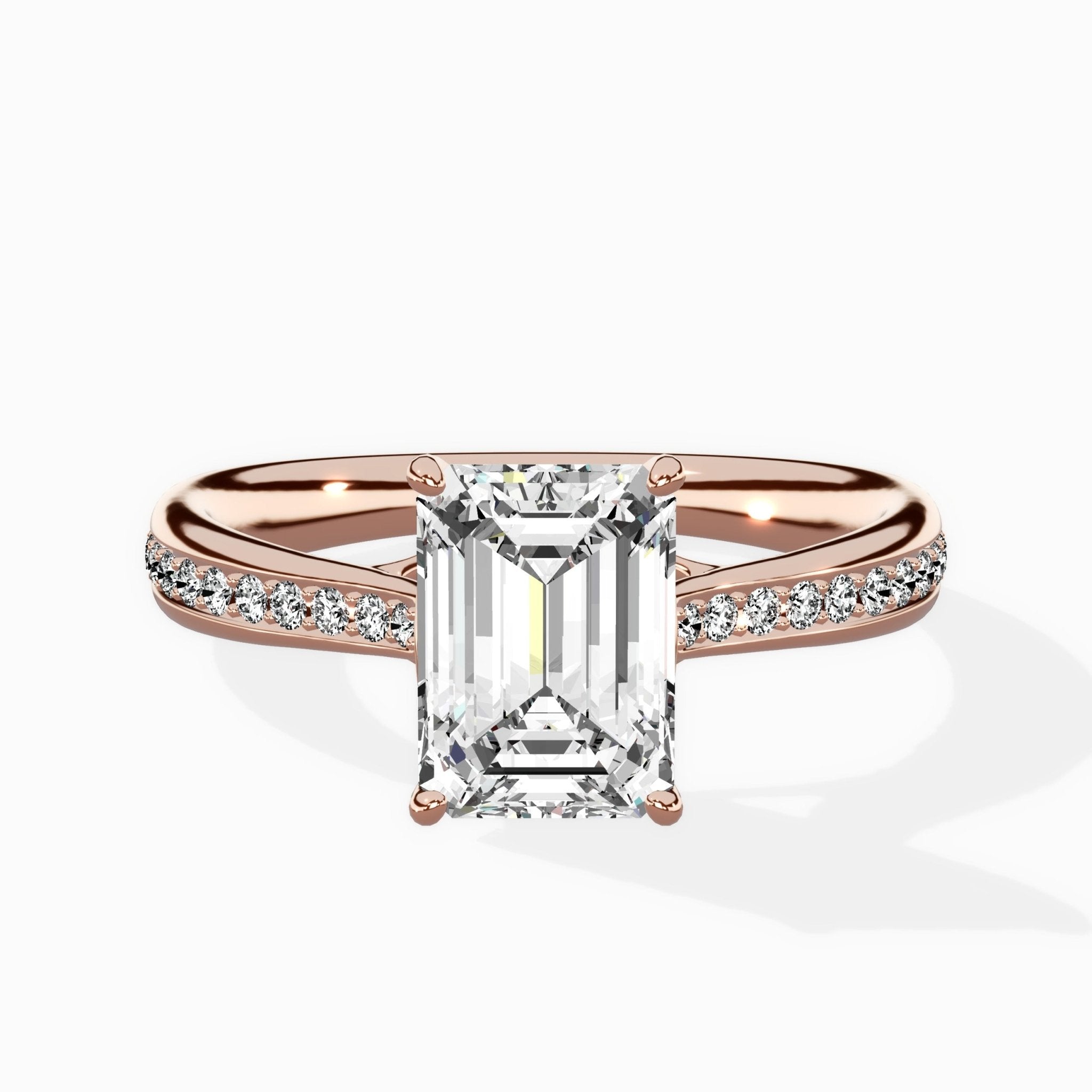Hidden Halo Pave Solitaire Ring Engagement Ring - The Better Diamonds