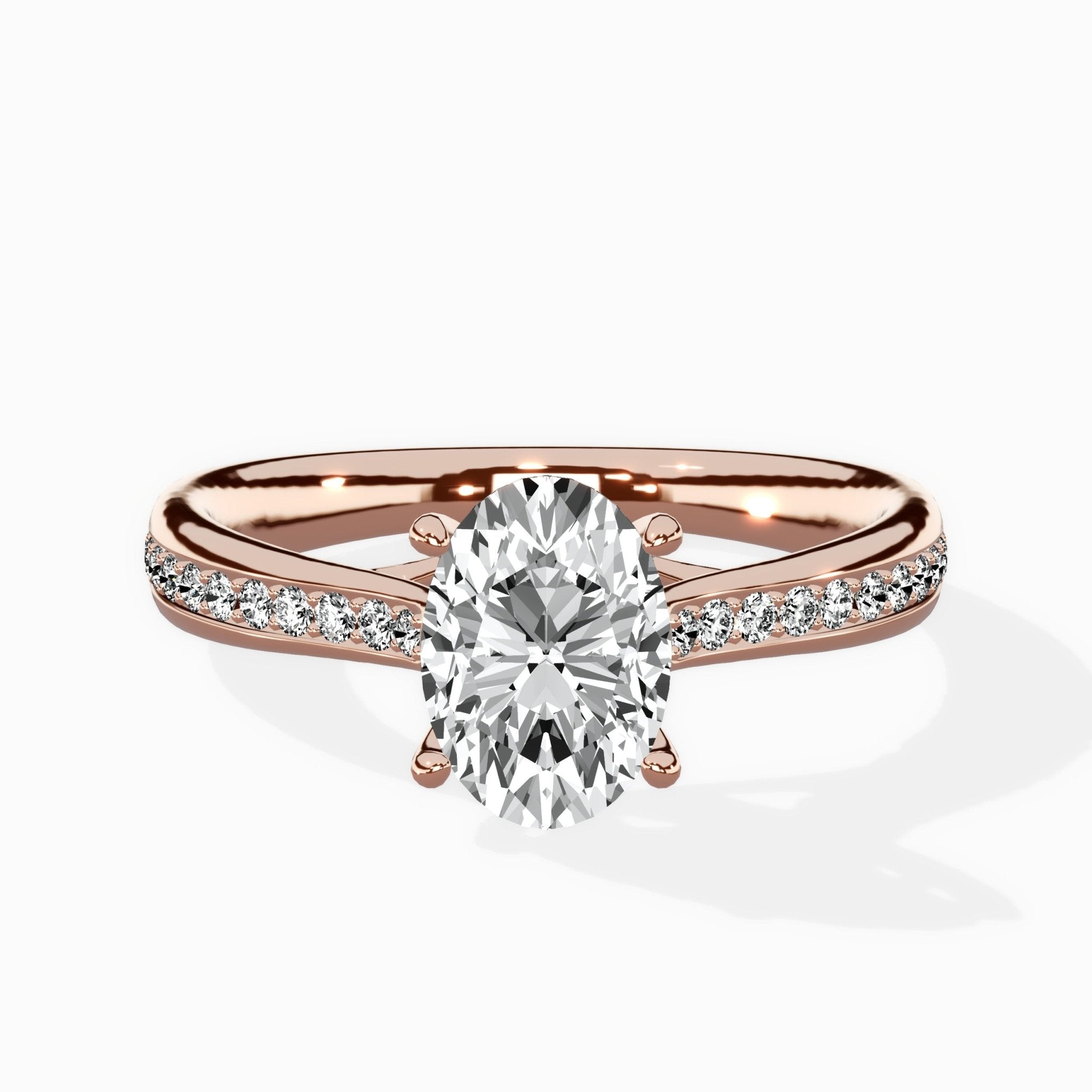 Hidden Halo Pave Solitaire Ring Engagement Ring - The Better Diamonds