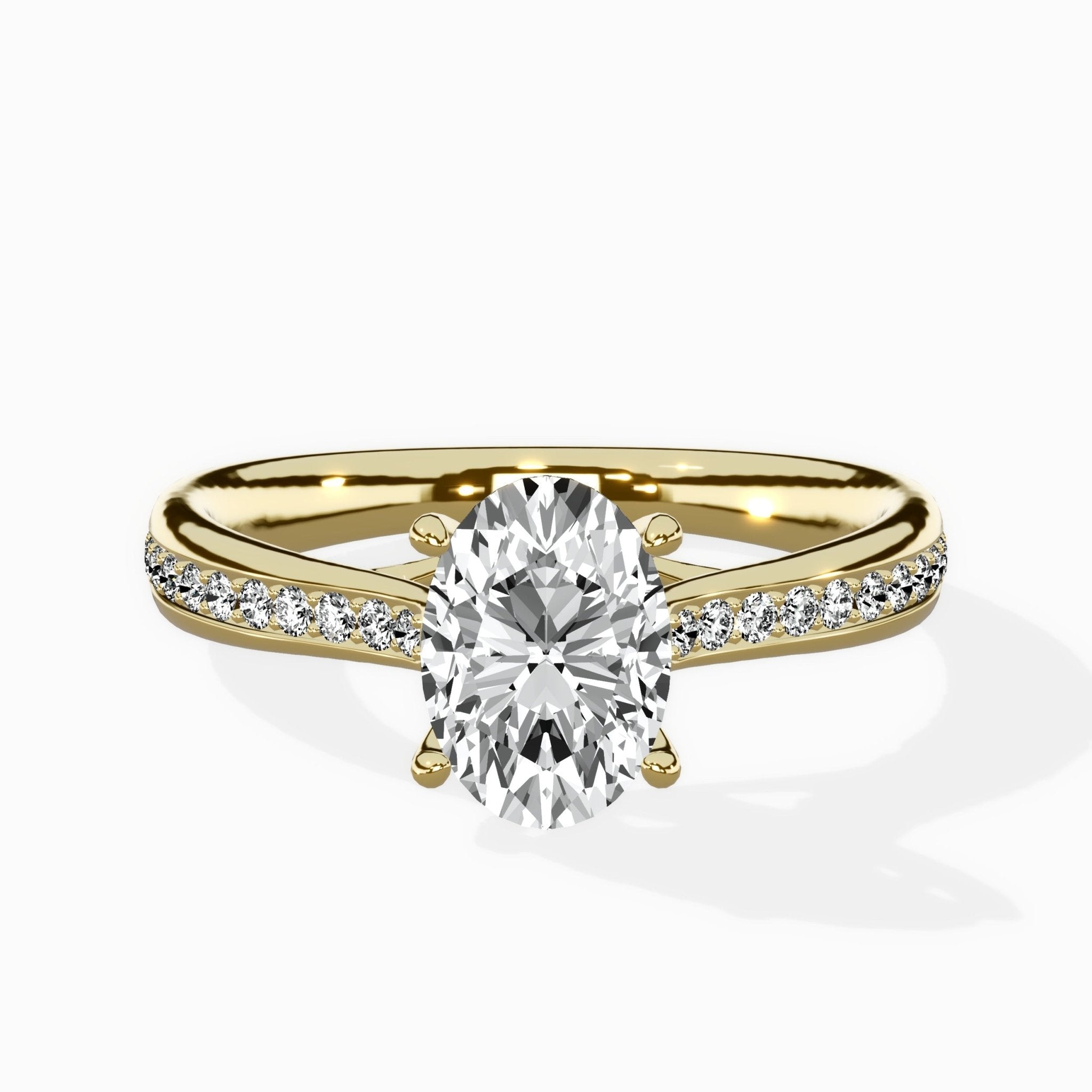 Hidden Halo Pave Solitaire Ring Engagement Ring - The Better Diamonds