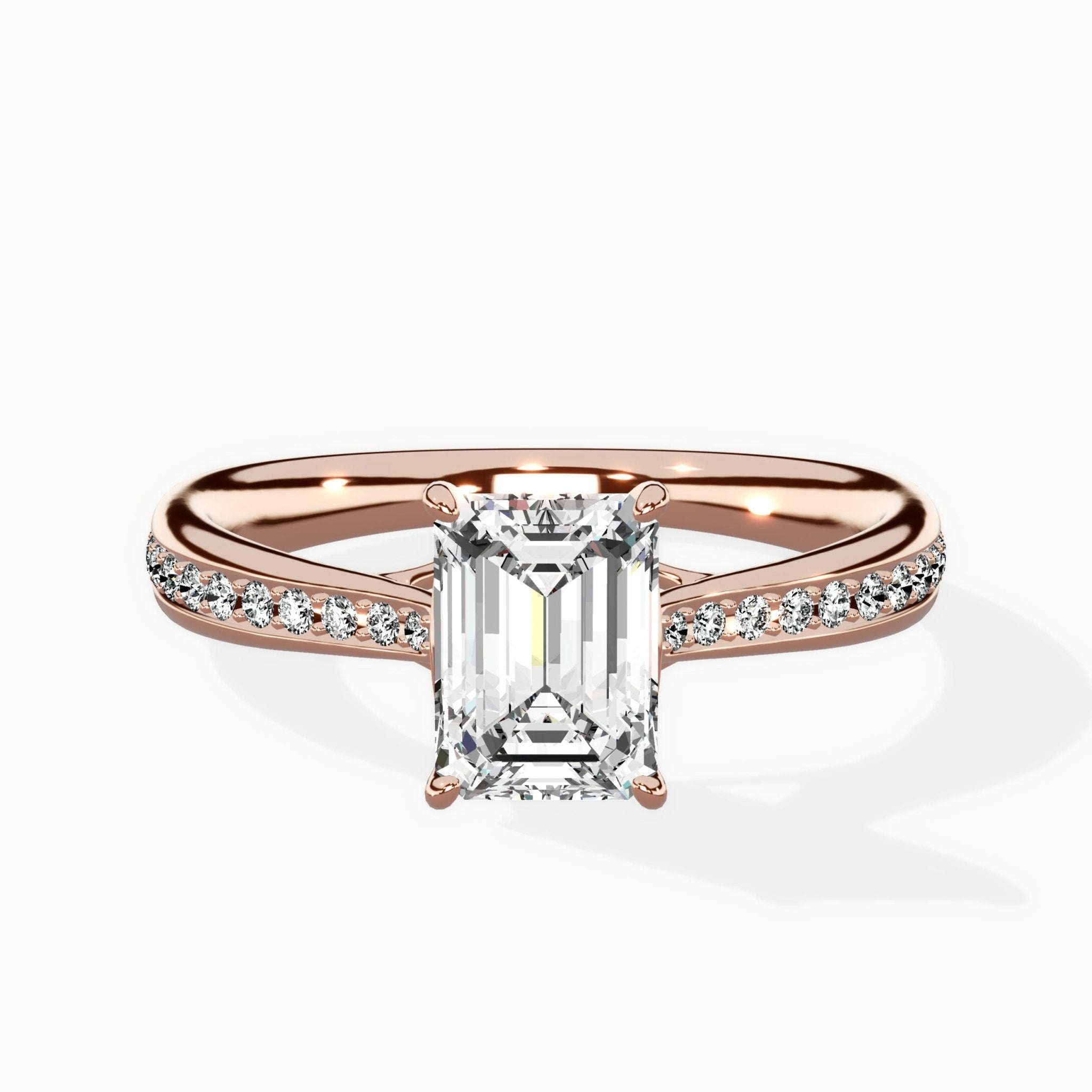 Hidden Halo Pave Solitaire Ring Engagement Ring - The Better Diamonds