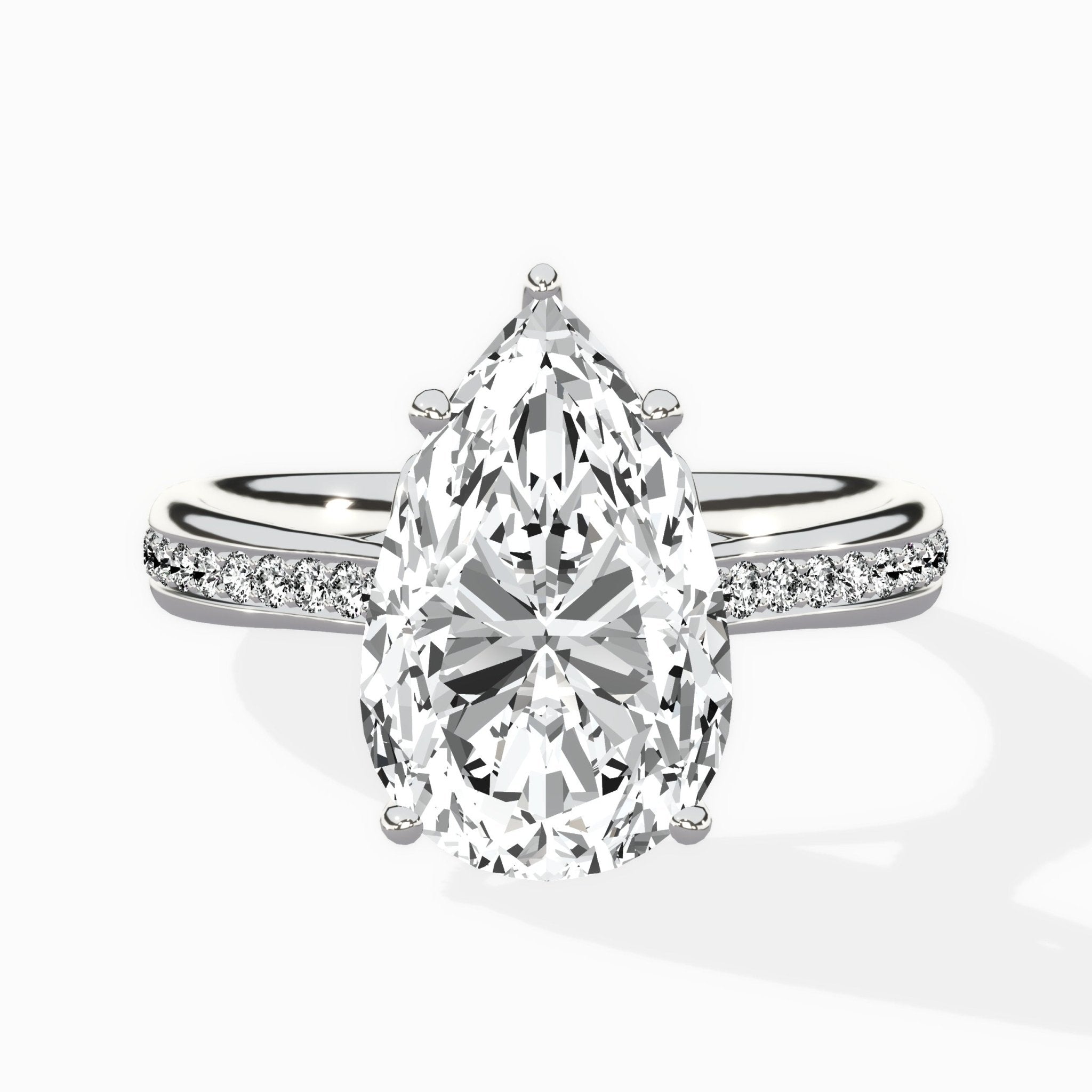 Hidden Halo Pave Solitaire Ring Engagement Ring - The Better Diamonds