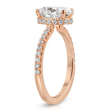 Alluring Hidden Halo Oval Engagement Ring in Rose Gold