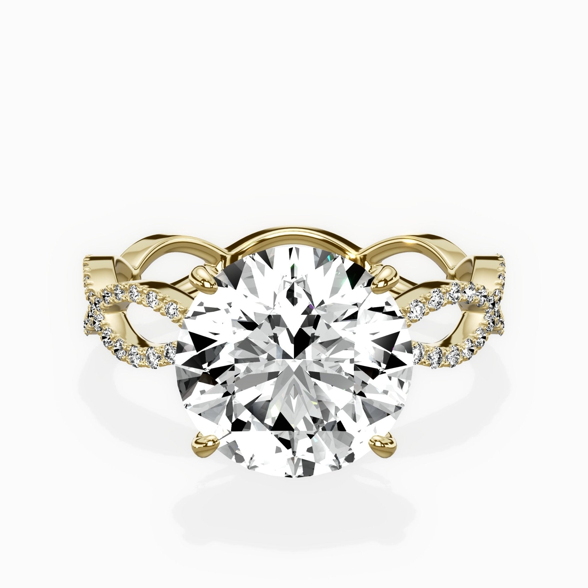 Infinity Band Vintage Style Engagement Ring - The Better Diamonds