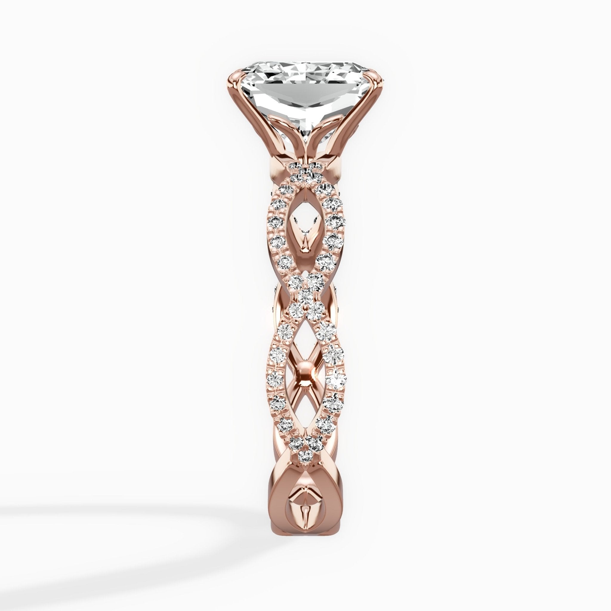 Infinity Band Vintage Style Engagement Ring - The Better Diamonds