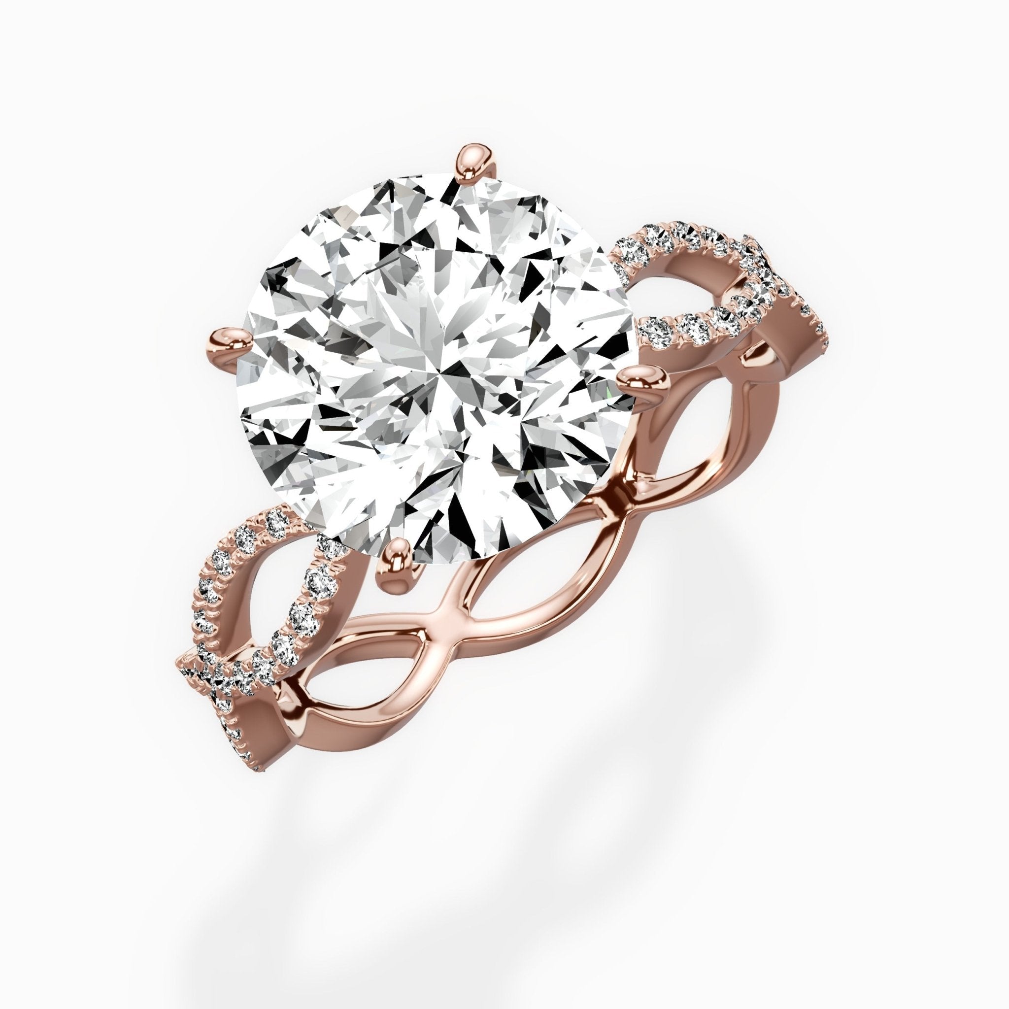 Infinity Band Vintage Style Engagement Ring - The Better Diamonds