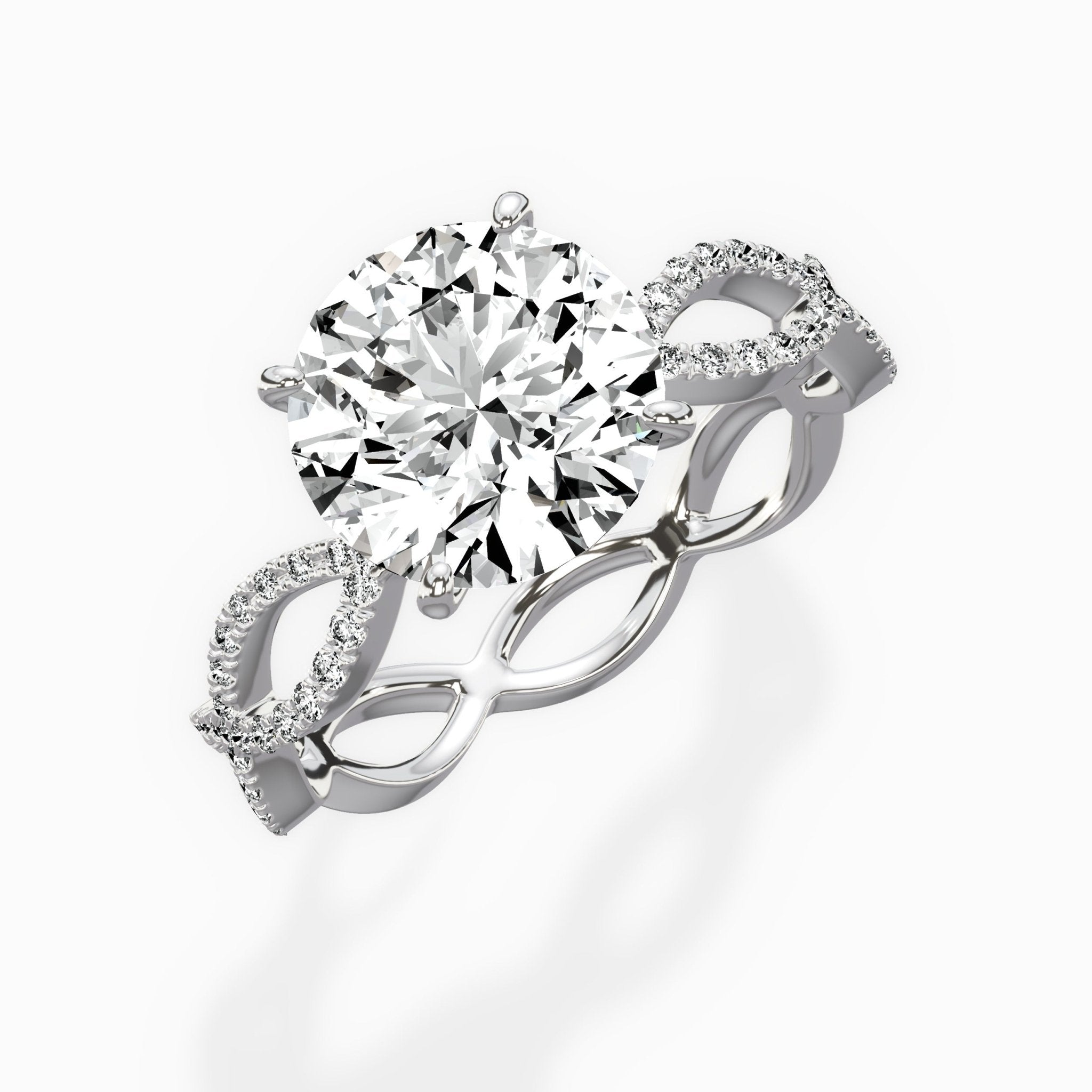 Infinity Band Vintage Style Engagement Ring - The Better Diamonds