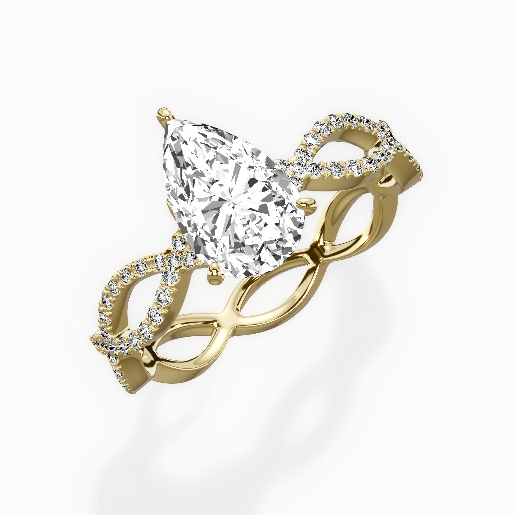 Infinity Band Vintage Style Engagement Ring - The Better Diamonds