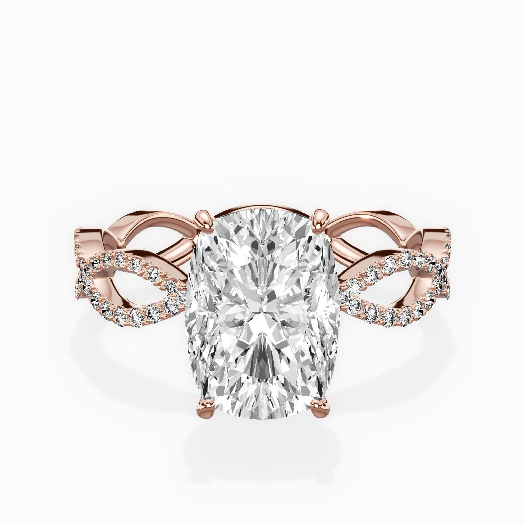 Infinity Band Vintage Style Engagement Ring - The Better Diamonds