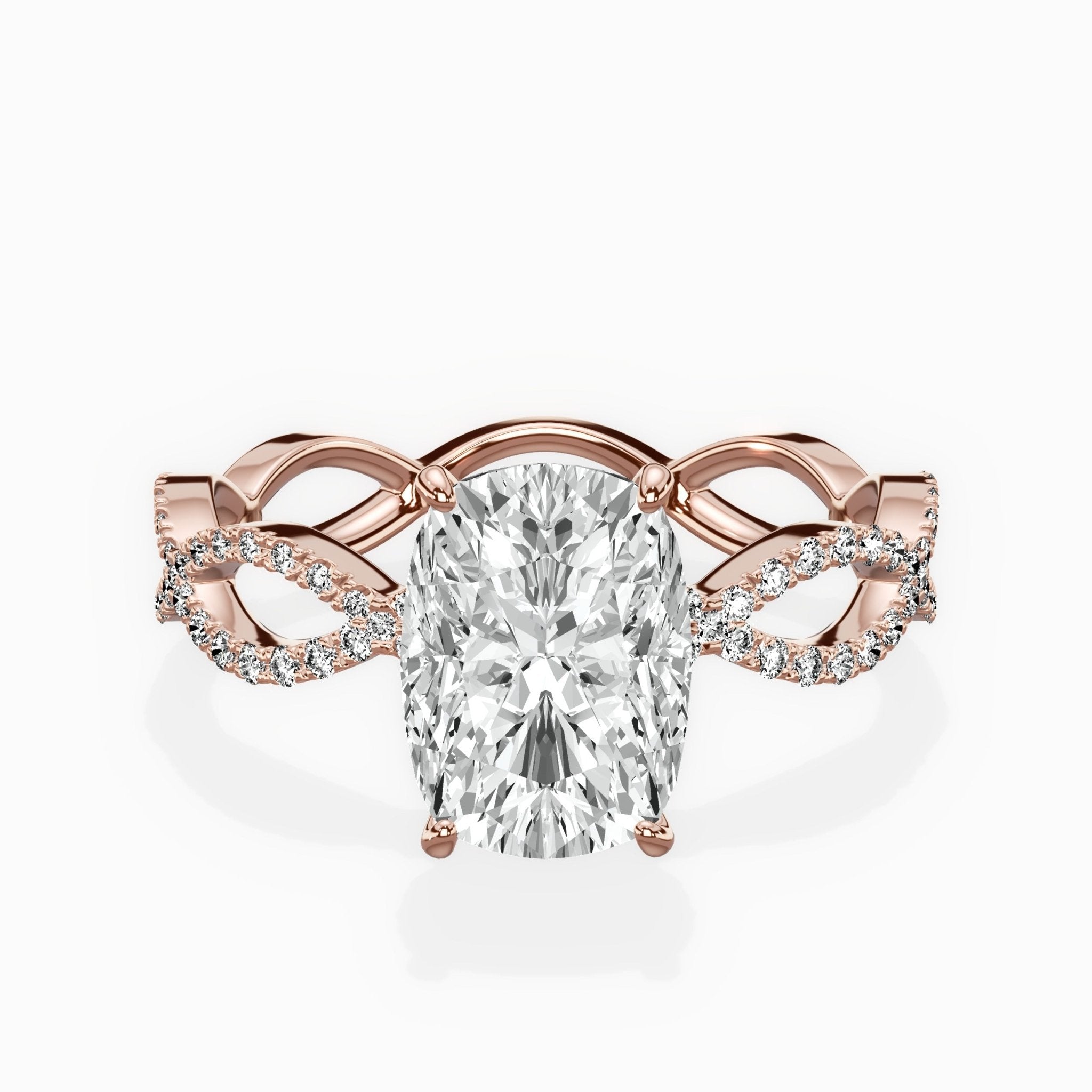 Infinity Band Vintage Style Engagement Ring - The Better Diamonds