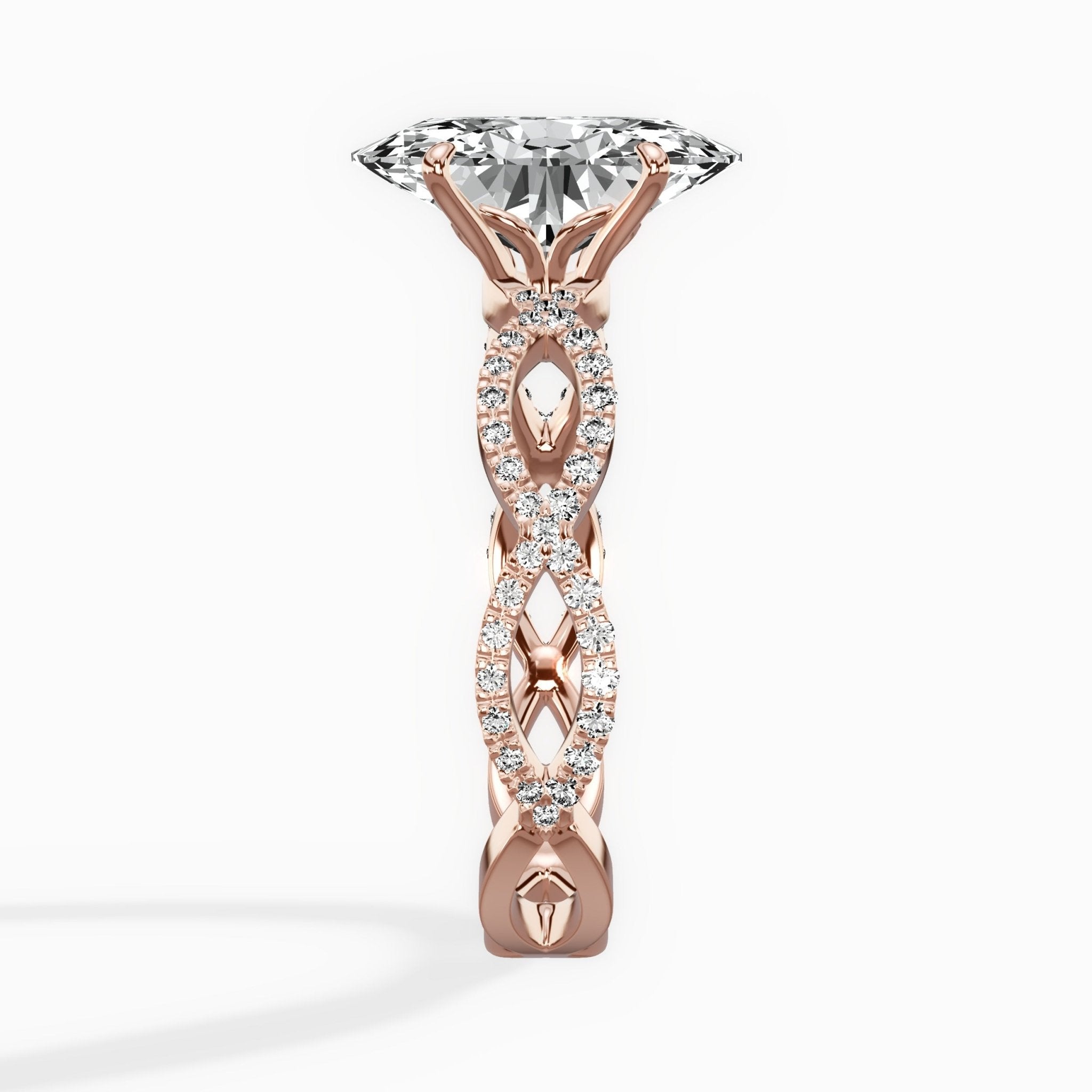 Infinity Band Vintage Style Engagement Ring - The Better Diamonds