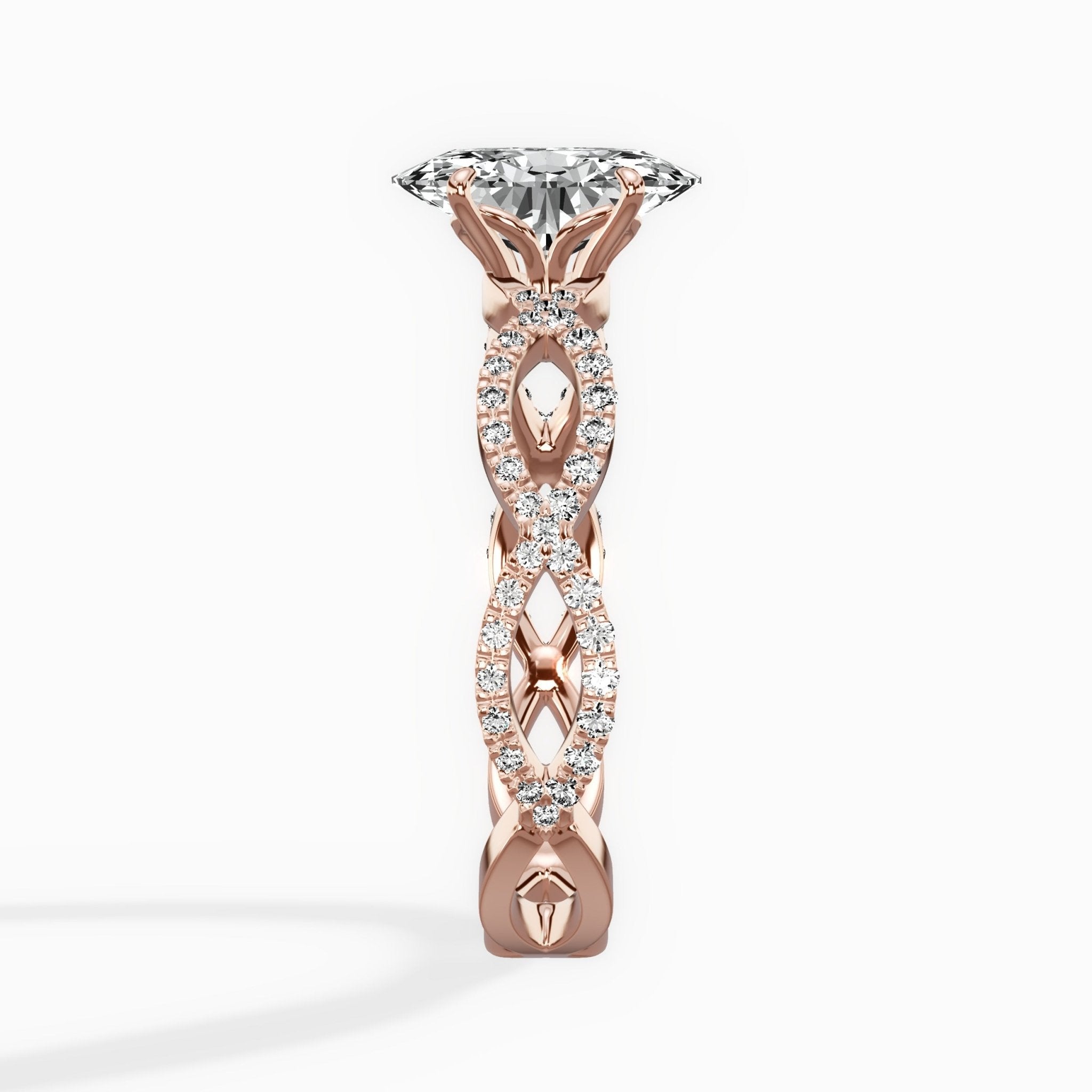 Infinity Band Vintage Style Engagement Ring - The Better Diamonds