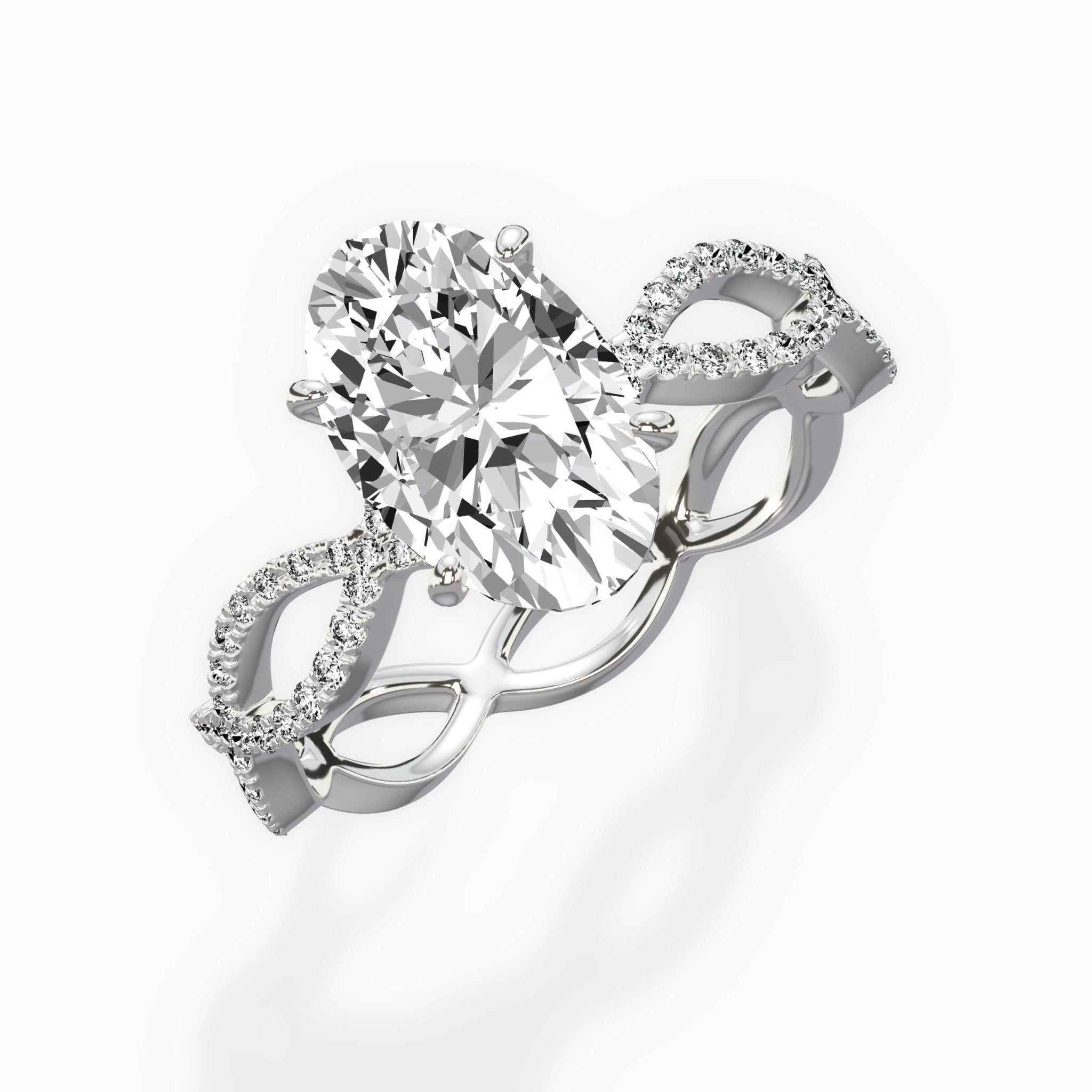 Infinity Band Vintage Style Engagement Ring - The Better Diamonds