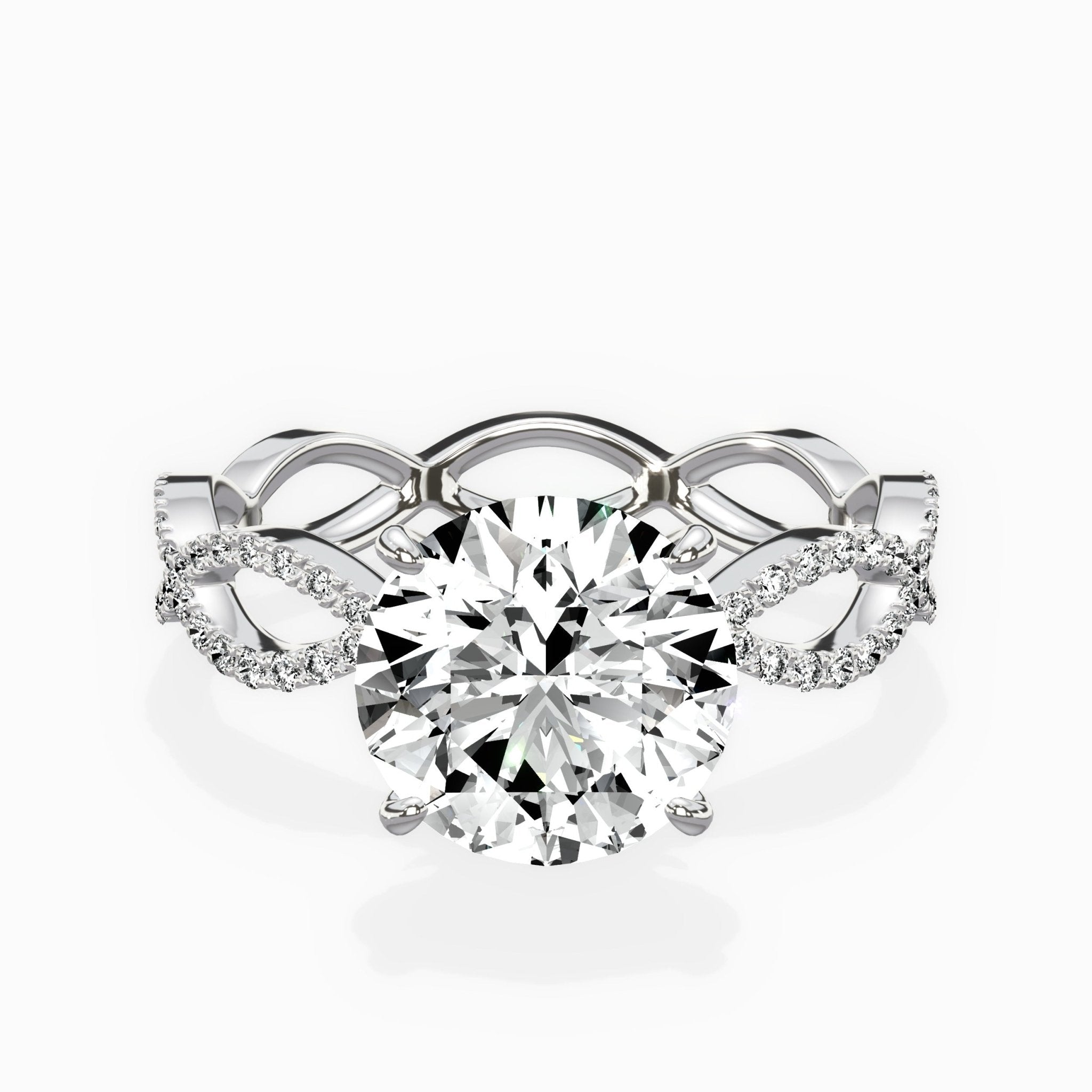 Infinity Band Vintage Style Engagement Ring - The Better Diamonds