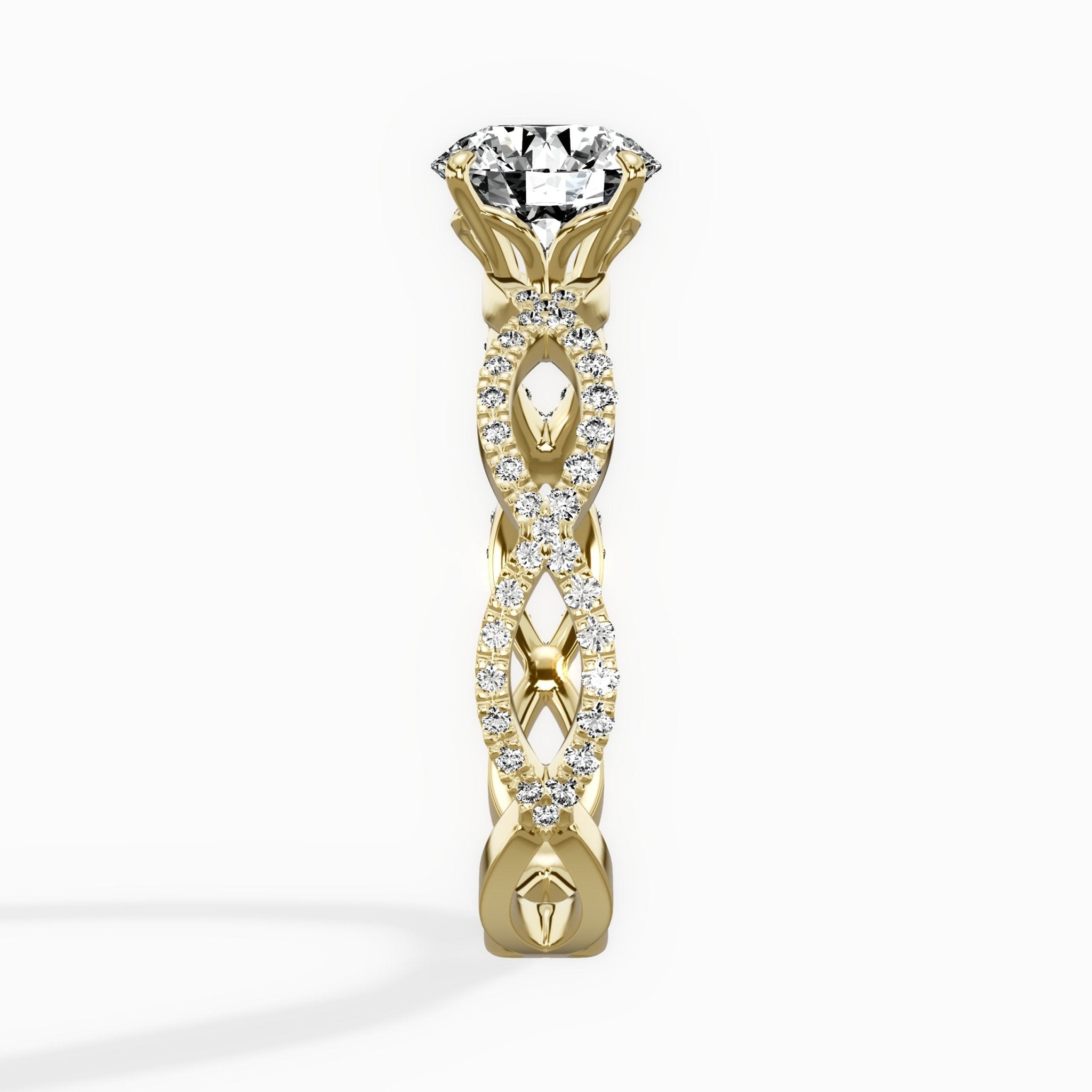 Infinity Band Vintage Style Engagement Ring - The Better Diamonds