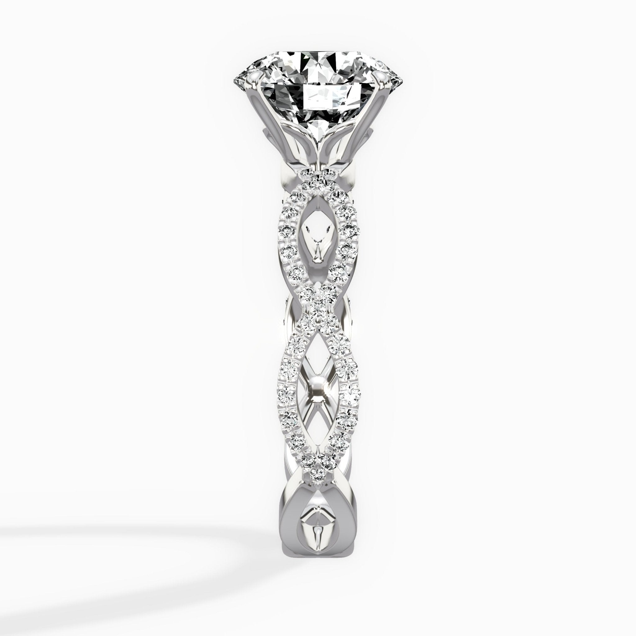 Infinity Band Vintage Style Engagement Ring - The Better Diamonds