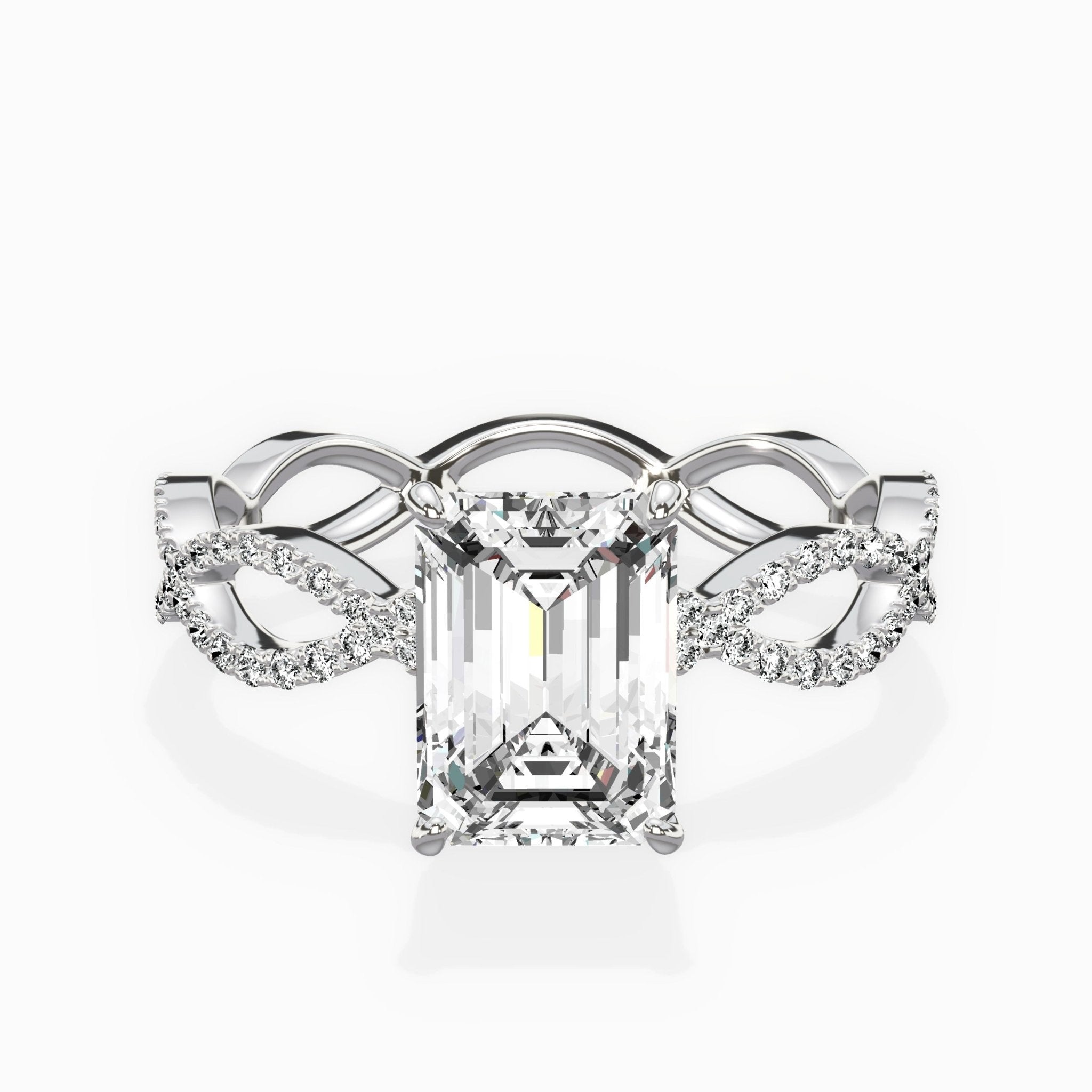 Infinity Band Vintage Style Engagement Ring - The Better Diamonds