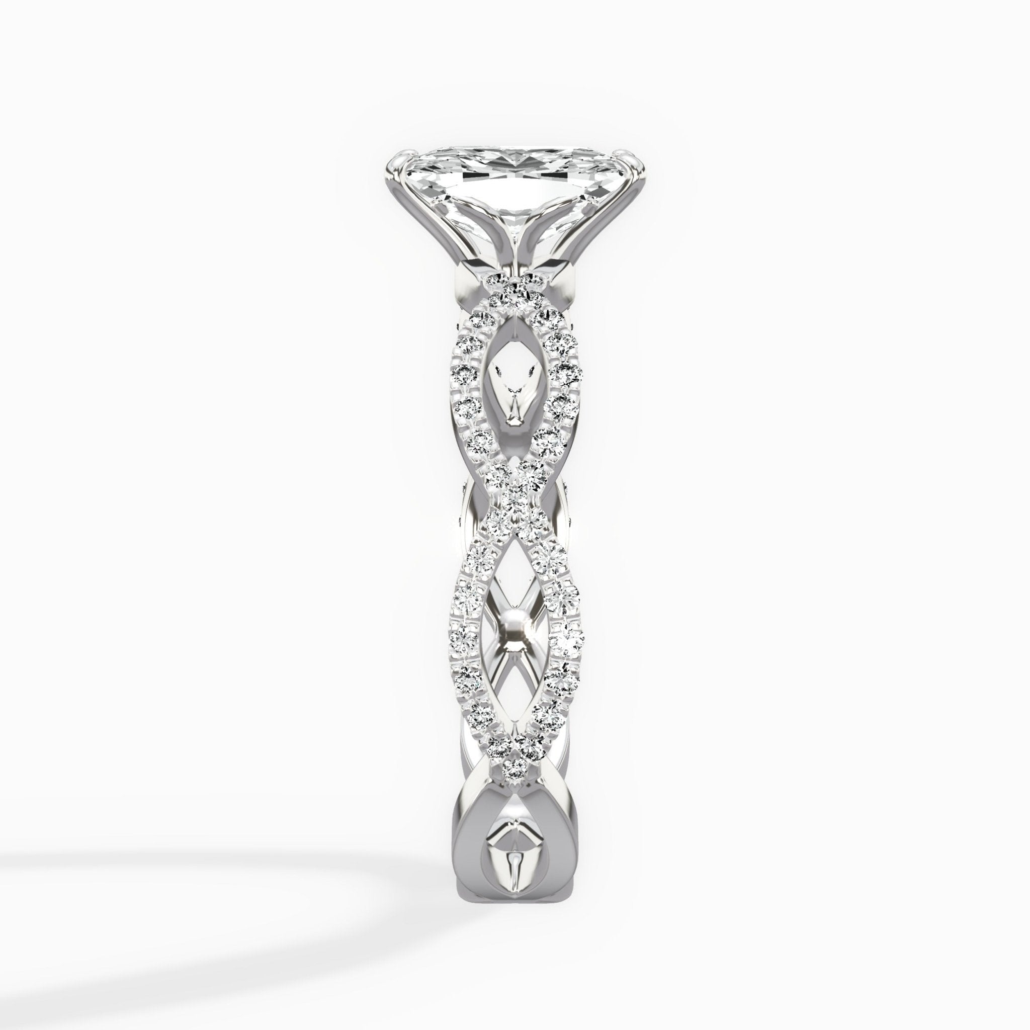 Infinity Band Vintage Style Engagement Ring - The Better Diamonds