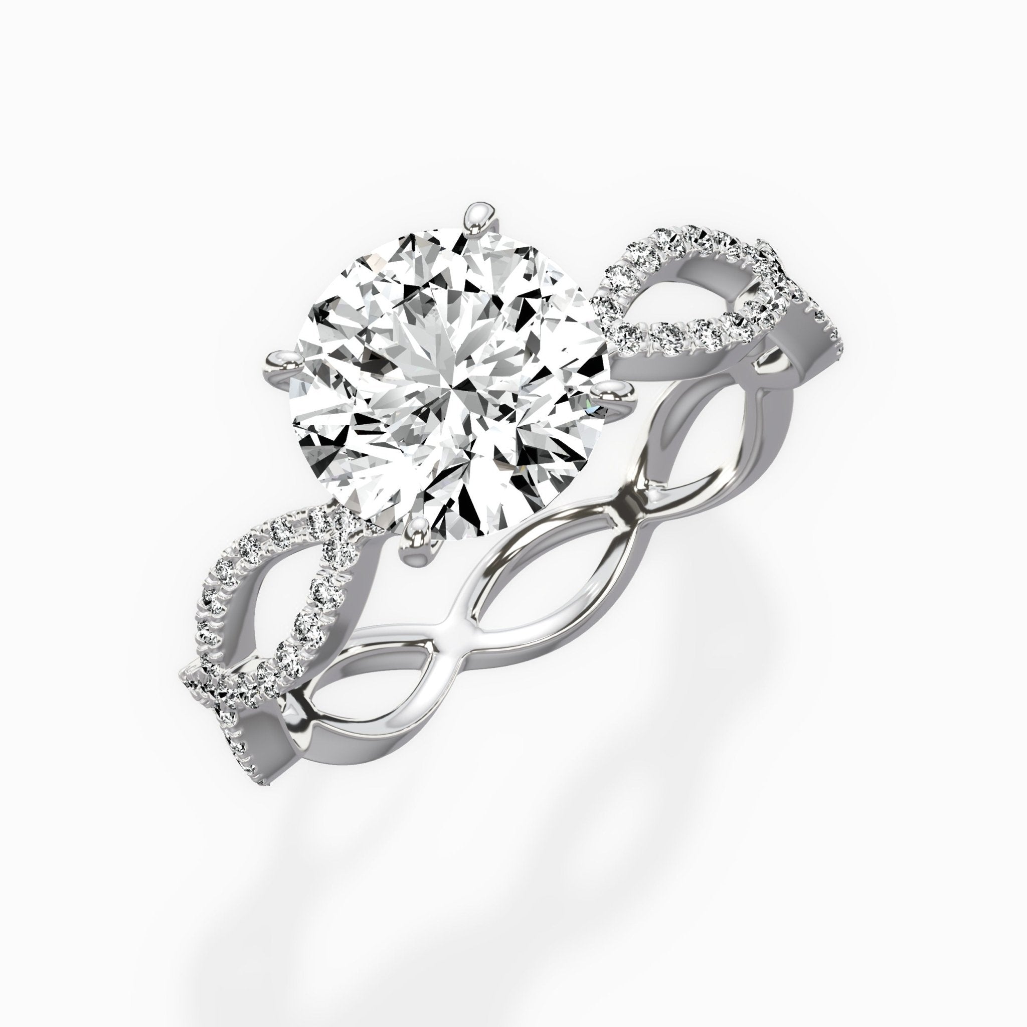 Infinity Band Vintage Style Engagement Ring - The Better Diamonds