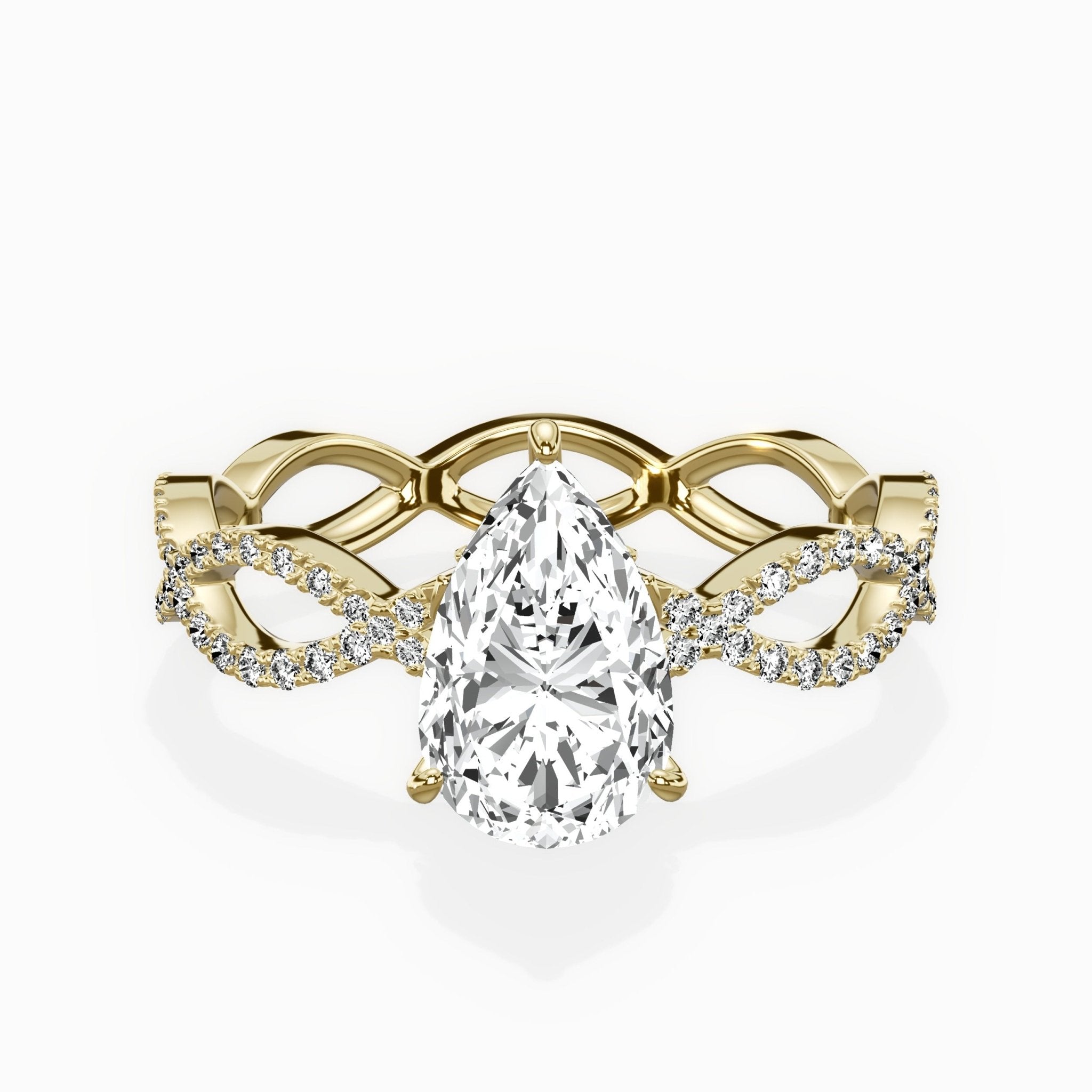 Infinity Band Vintage Style Engagement Ring - The Better Diamonds