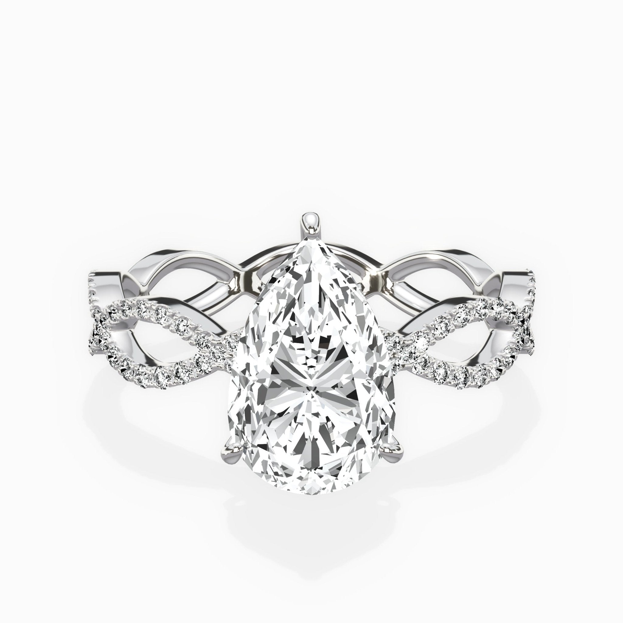 Infinity Band Vintage Style Engagement Ring - The Better Diamonds
