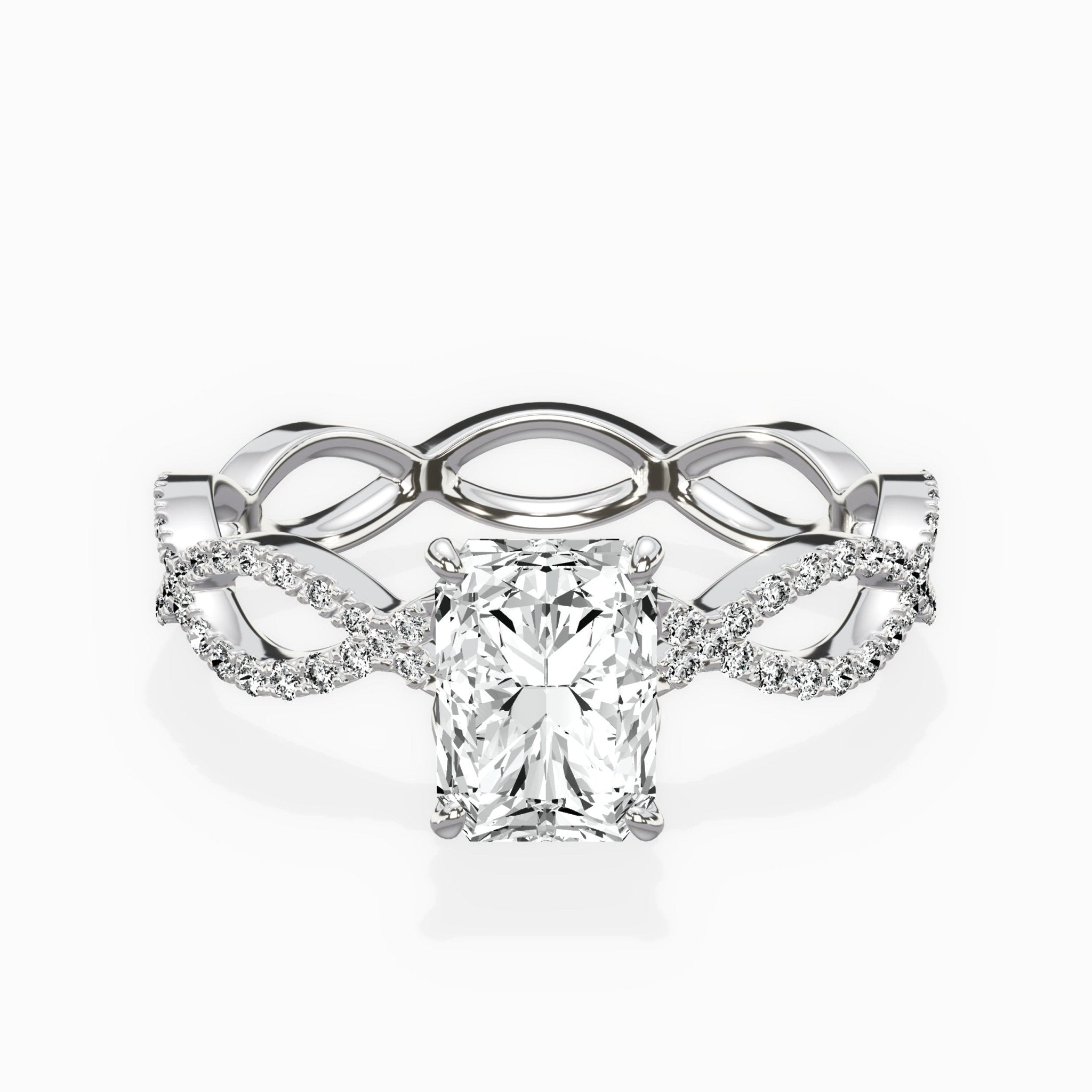 Infinity Band Vintage Style Engagement Ring - The Better Diamonds