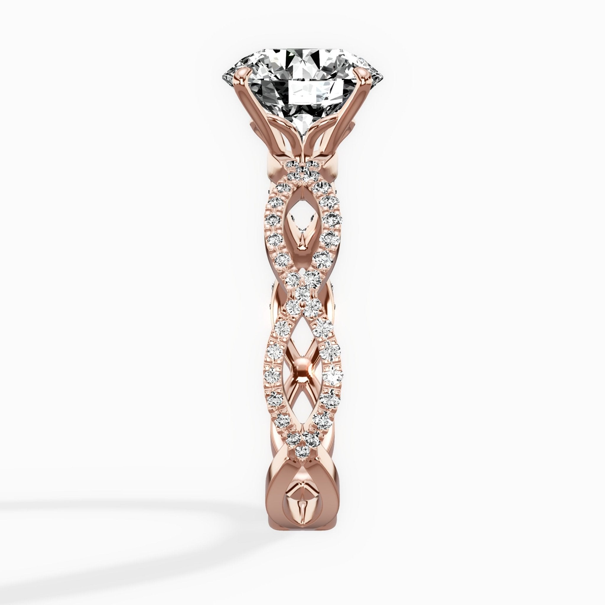 Infinity Band Vintage Style Engagement Ring - The Better Diamonds
