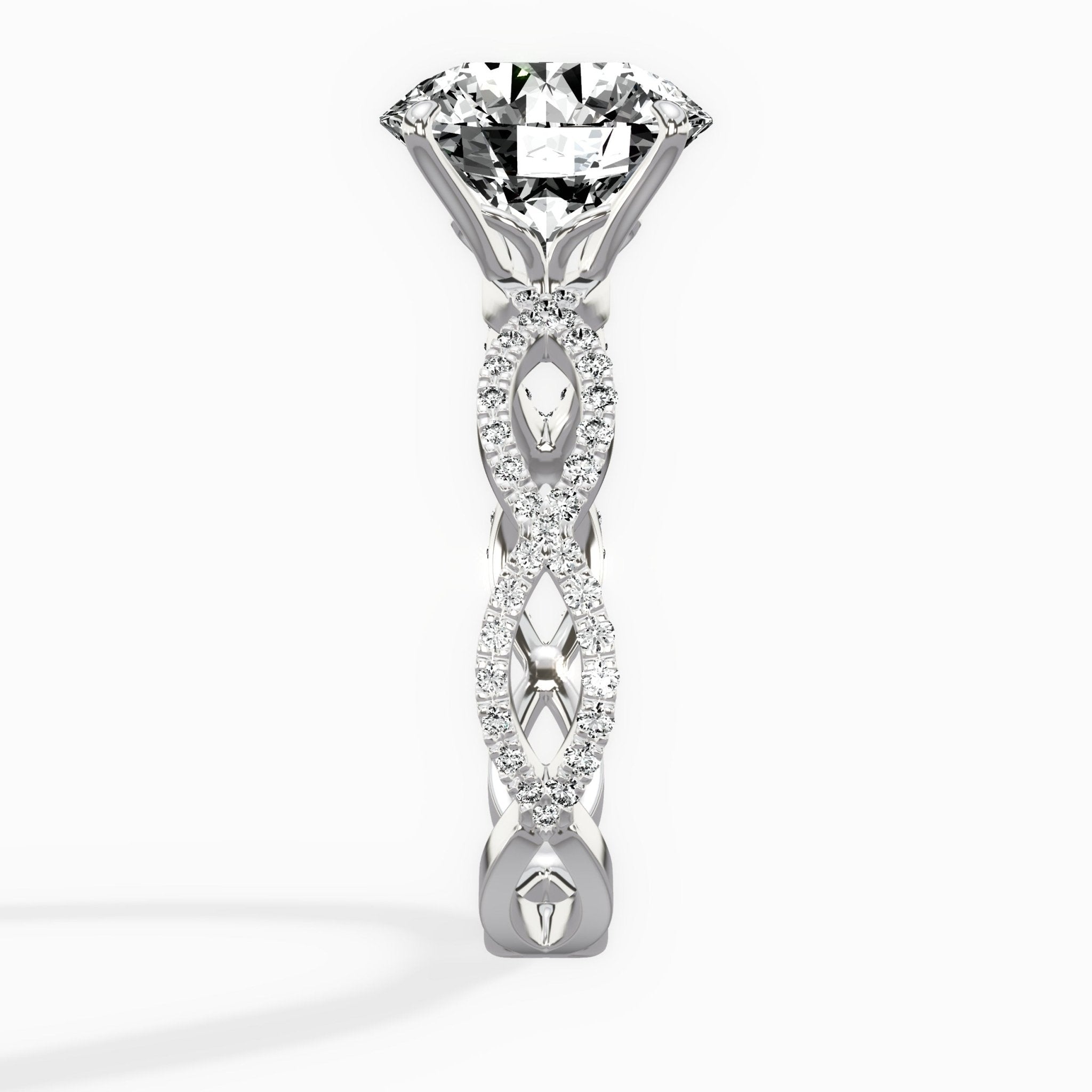 Infinity Band Vintage Style Engagement Ring - The Better Diamonds