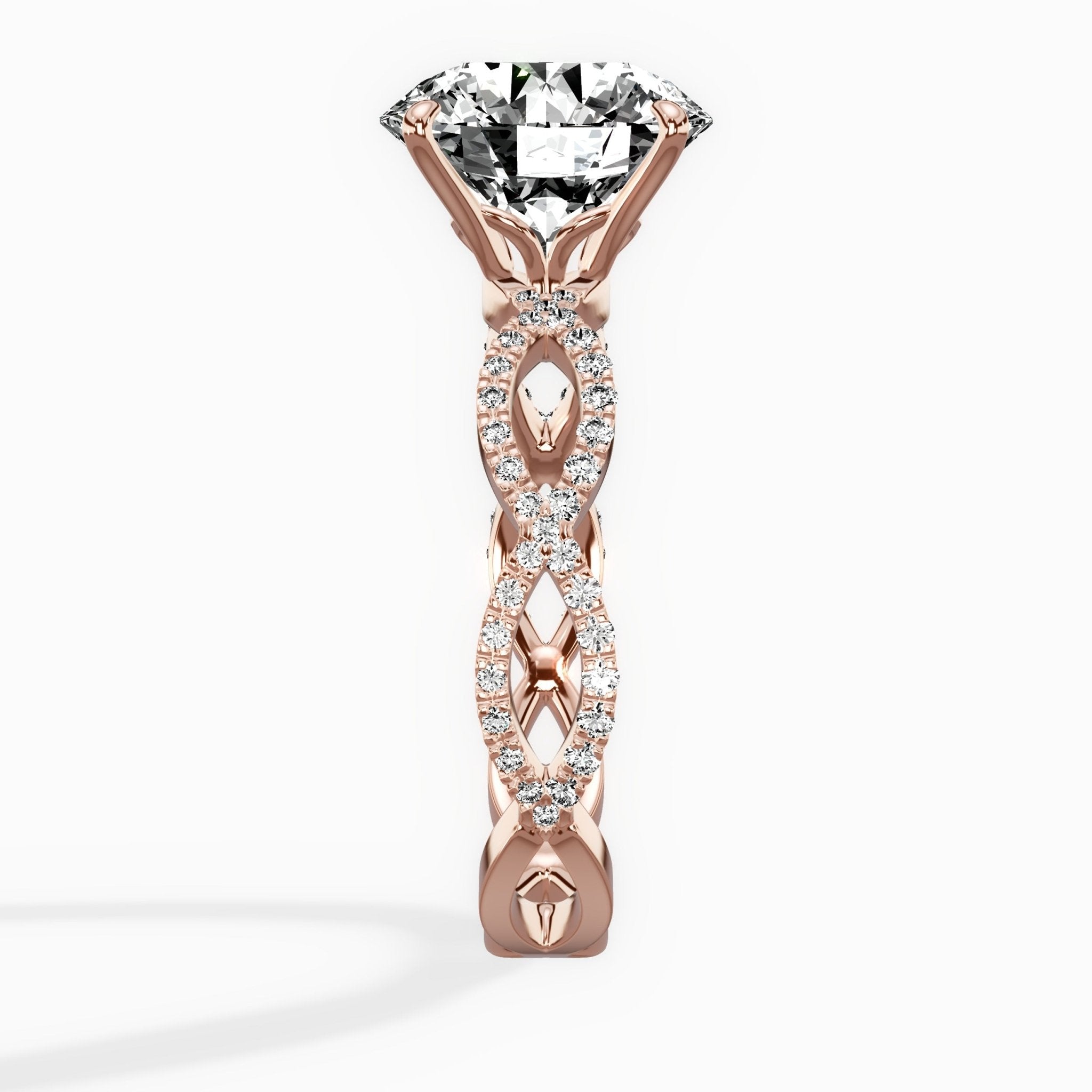 Infinity Band Vintage Style Engagement Ring - The Better Diamonds