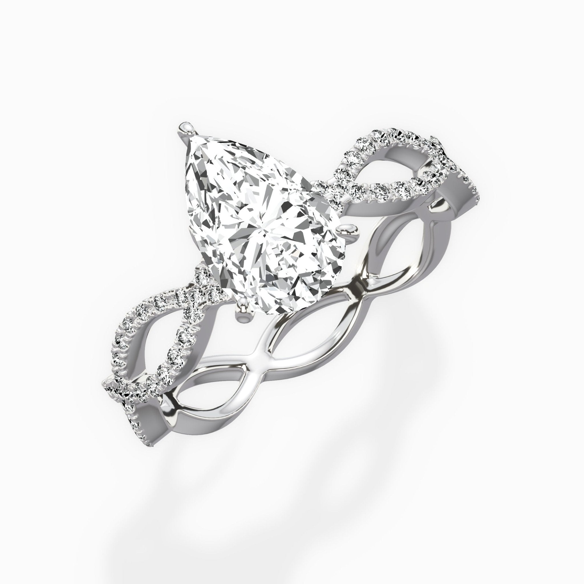 Infinity Band Vintage Style Engagement Ring - The Better Diamonds