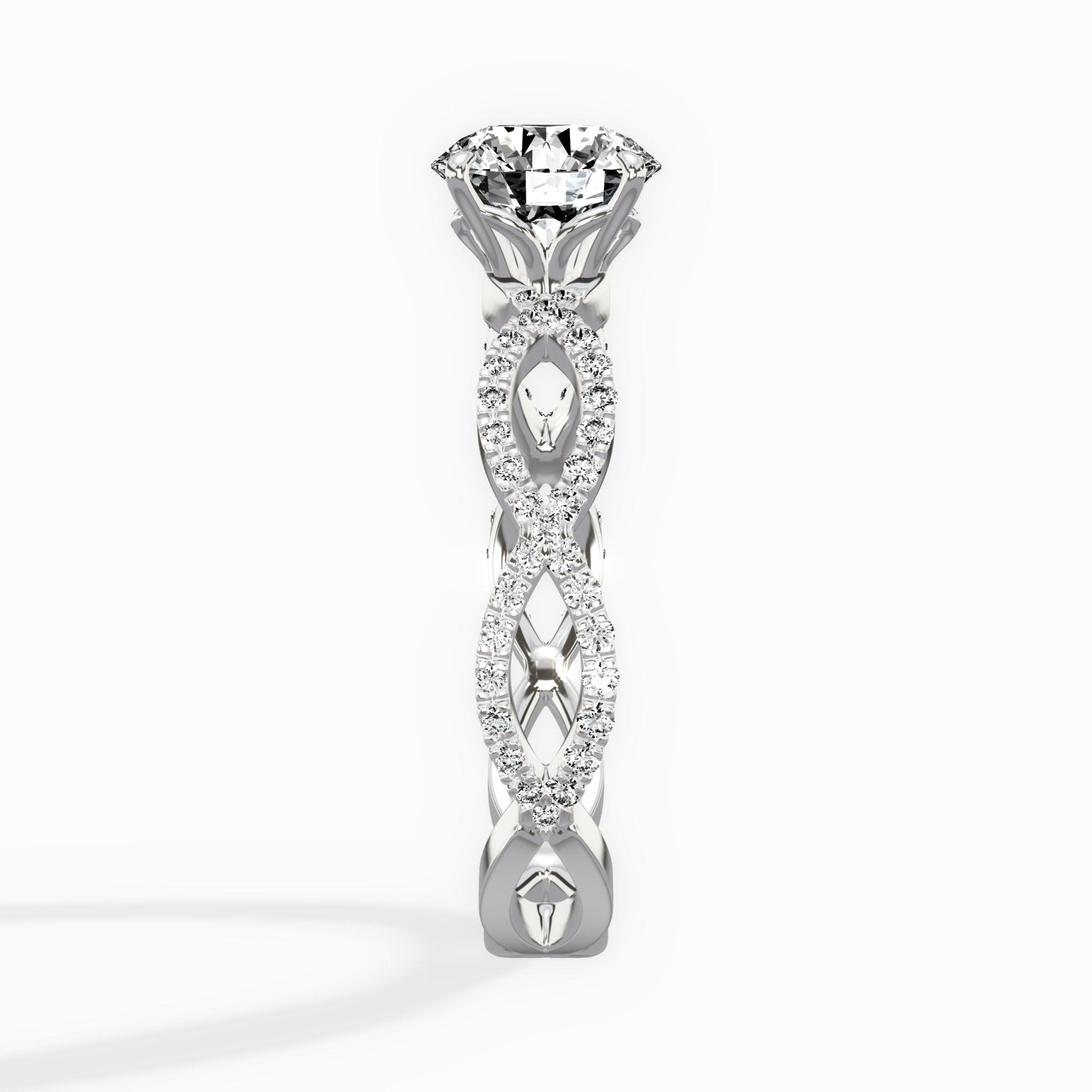 Infinity Band Vintage Style Engagement Ring - The Better Diamonds
