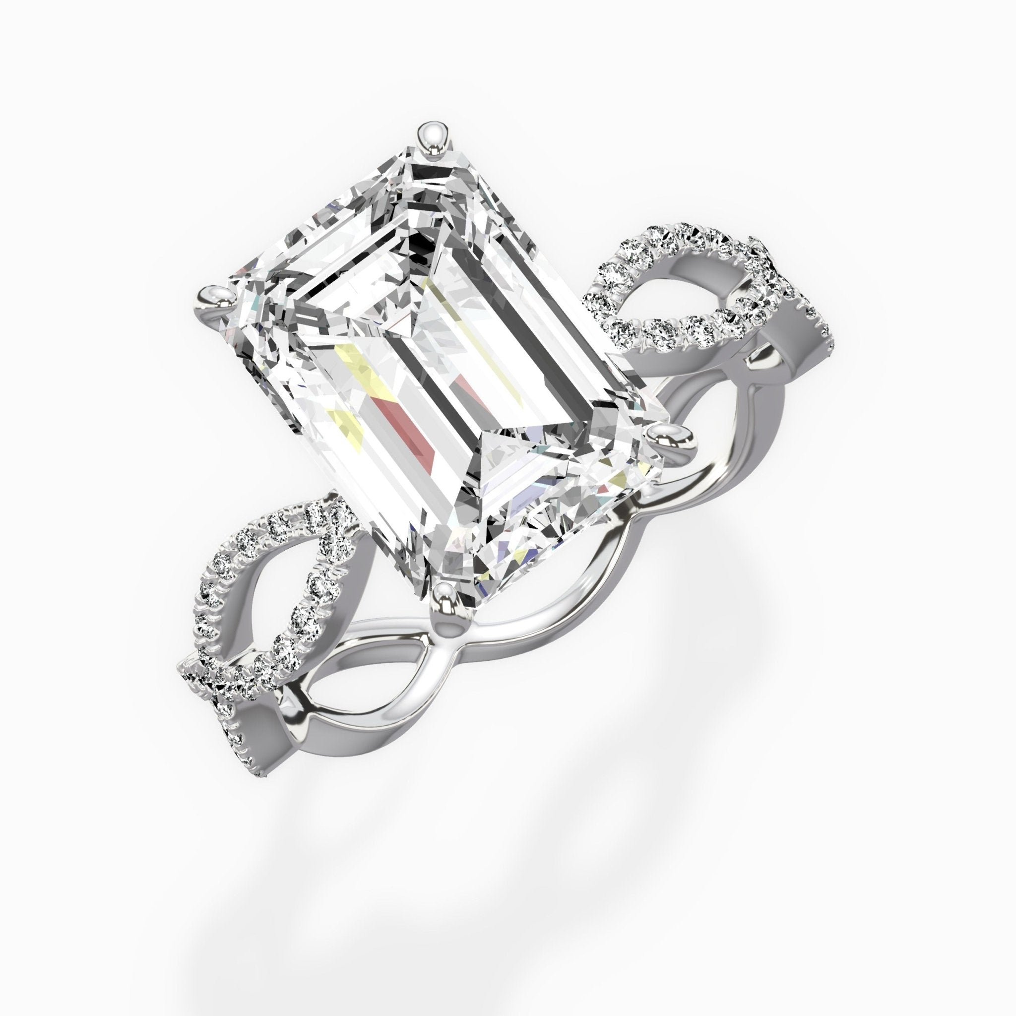 Infinity Band Vintage Style Engagement Ring - The Better Diamonds