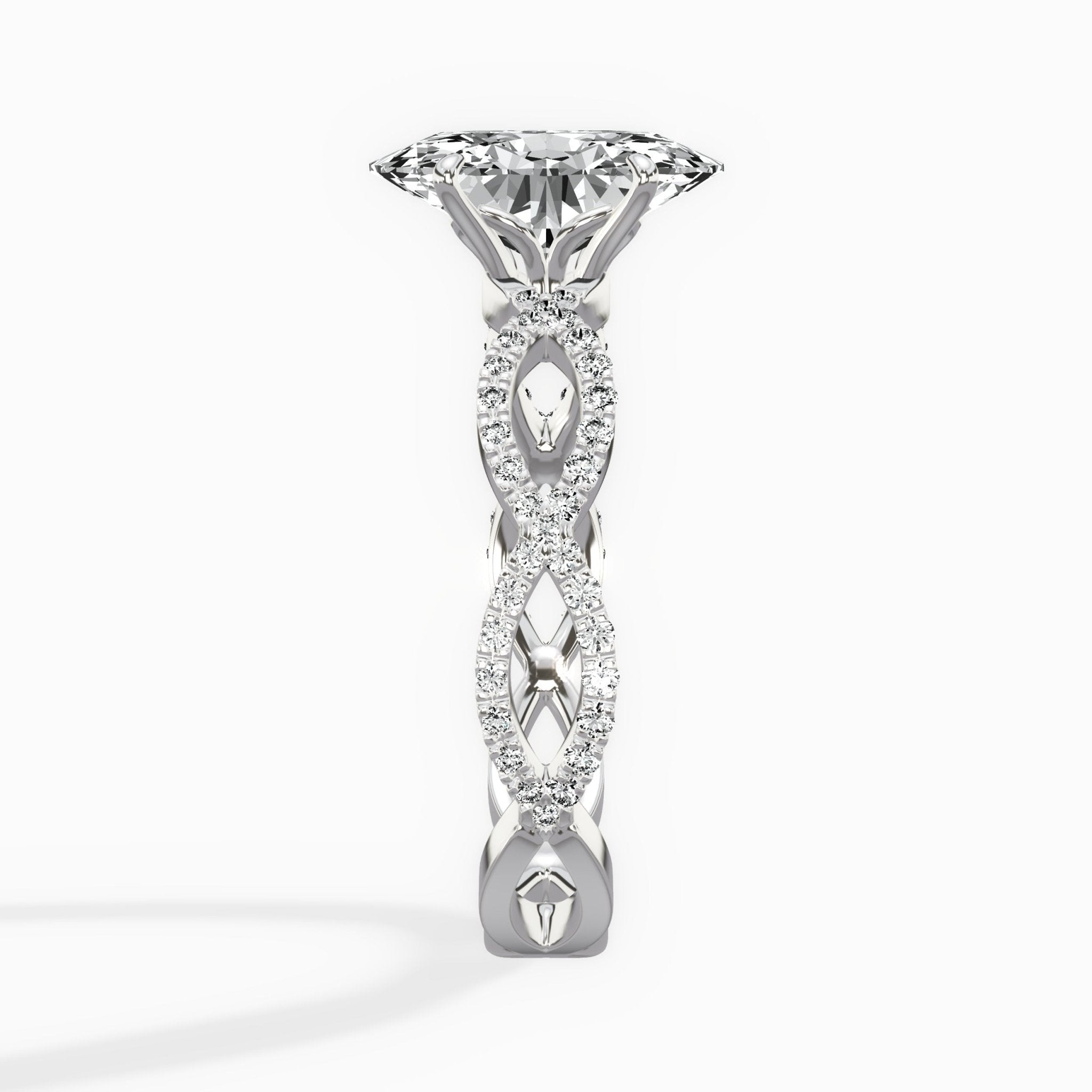 Infinity Band Vintage Style Engagement Ring - The Better Diamonds